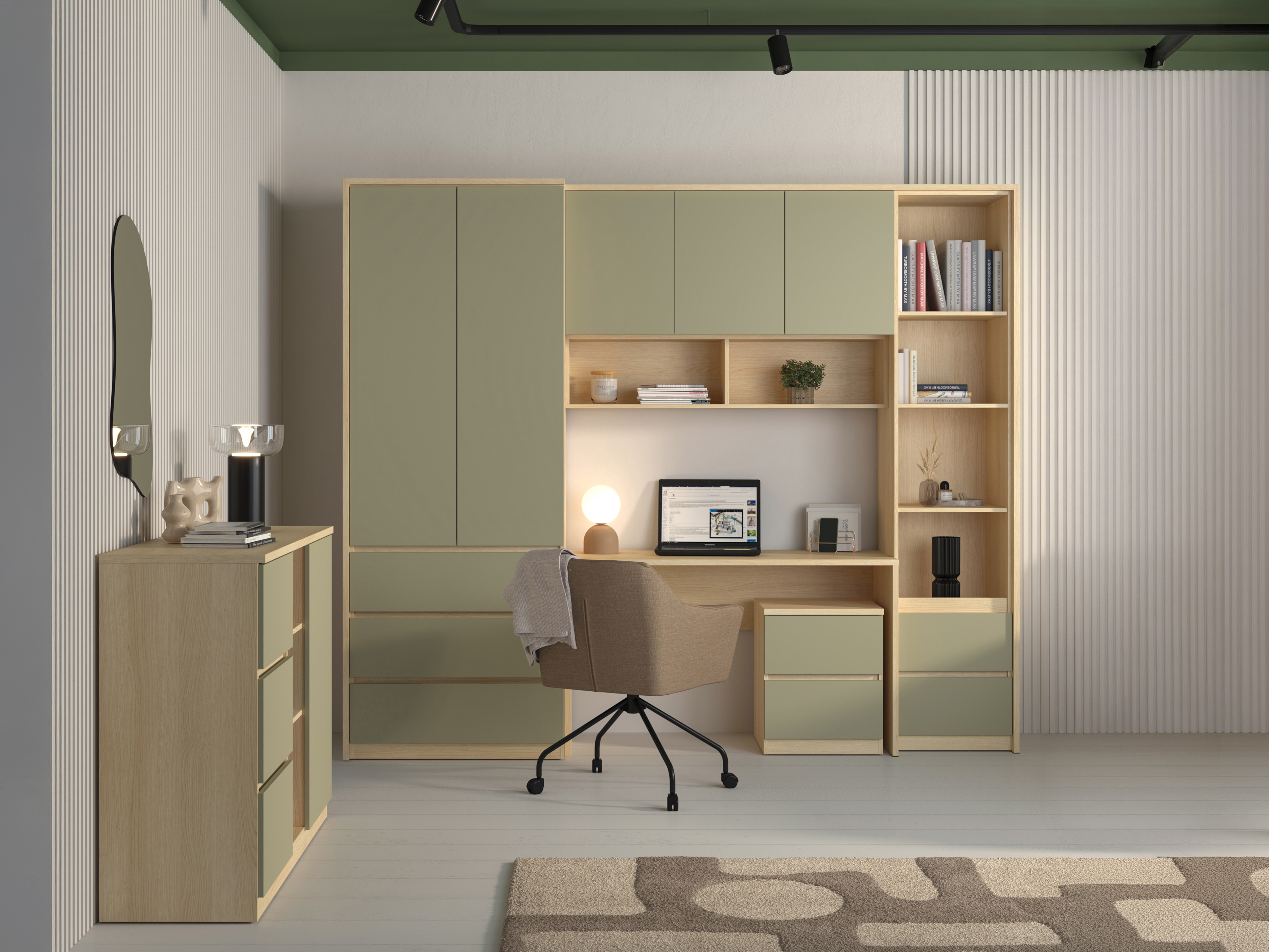 Hängeschrank Nolcala 104 (Eichenholzoptik + Eukalyptus)