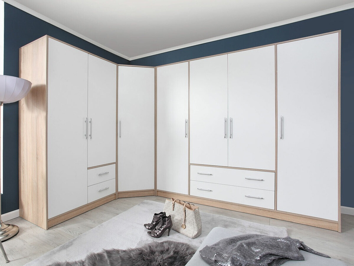 Kleiderschrank Cavmero 101 (Sonoma Eichenholzoptik + Weiß)