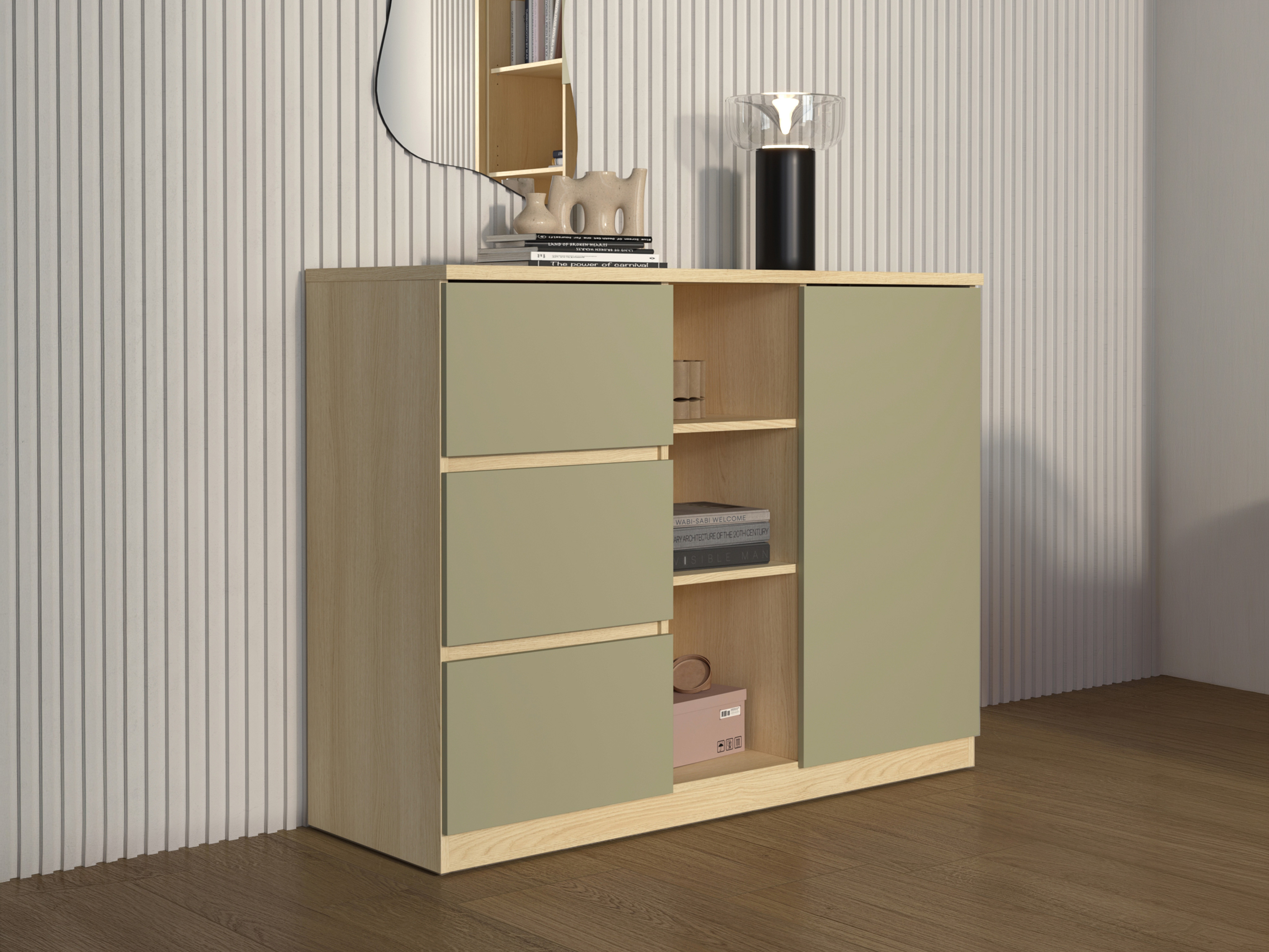 Kommoden Nolcala 109 (Eichenholzoptik + Eukalyptus)