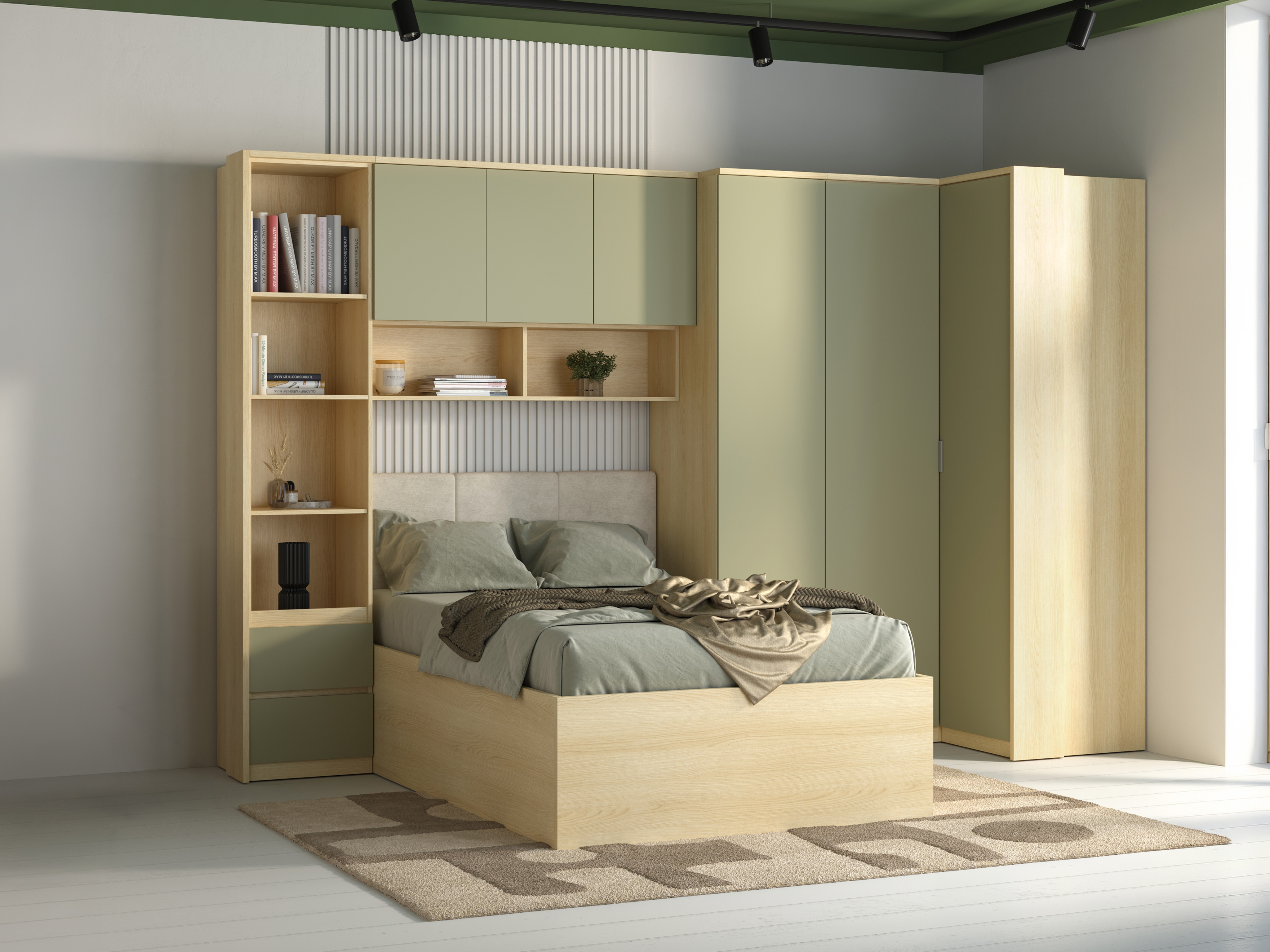 Hängeschrank Nolcala 104 (Eichenholzoptik + Eukalyptus)