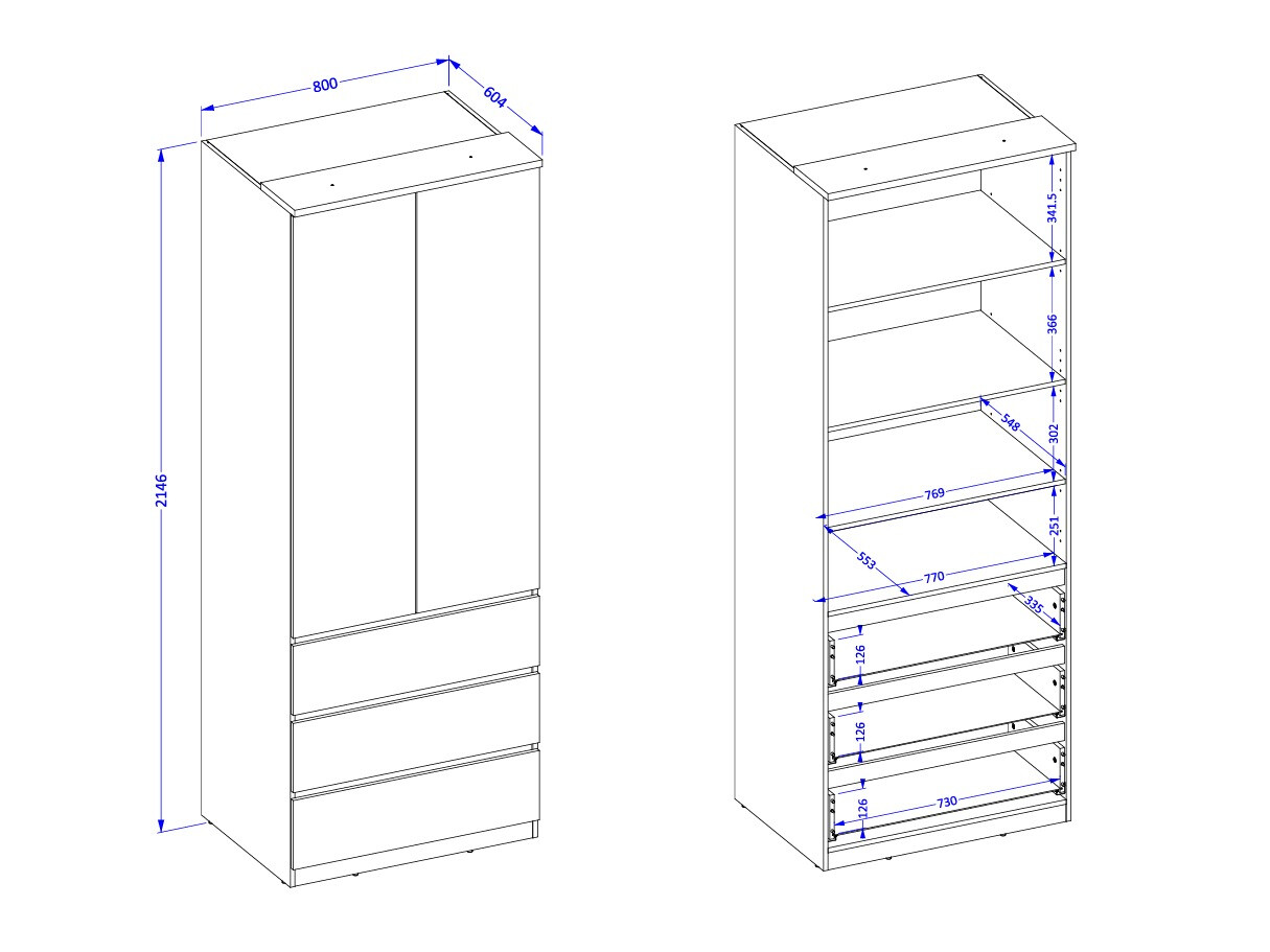 Kleiderschrank Nolcala 110 (Eichenholzoptik + Beige)