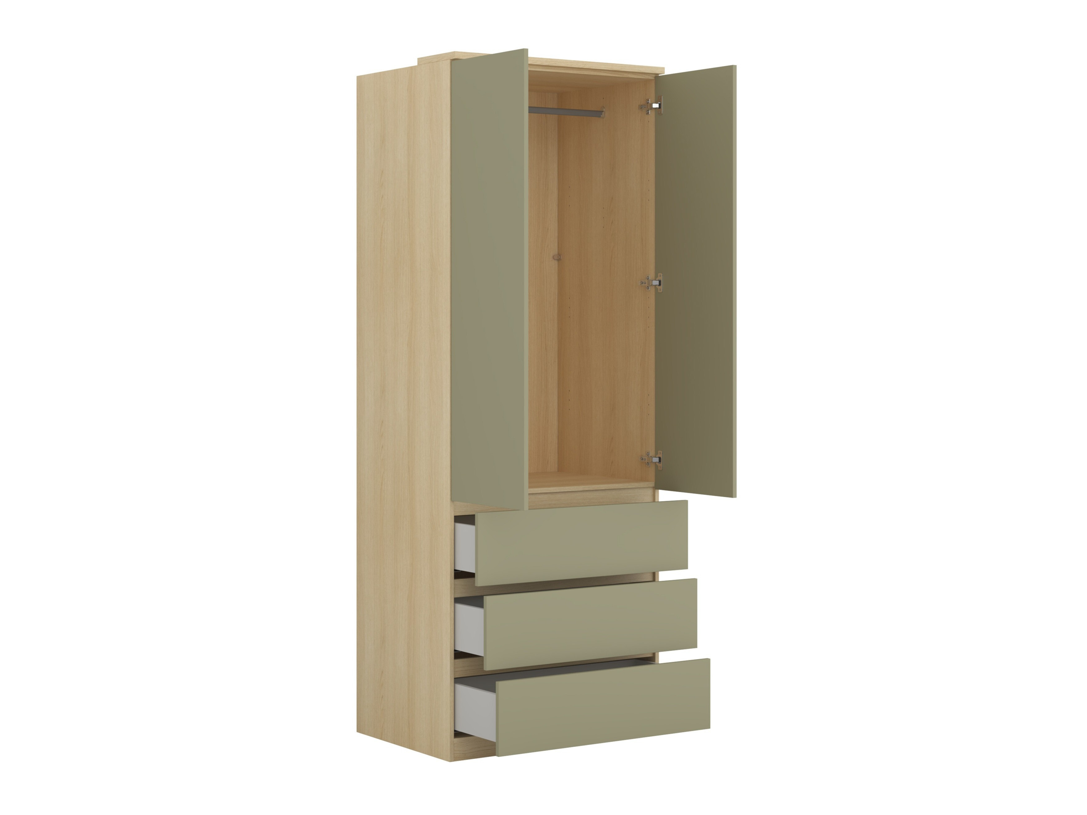Kleiderschrank Nolcala 110 (Eichenholzoptik + Eukalyptus)
