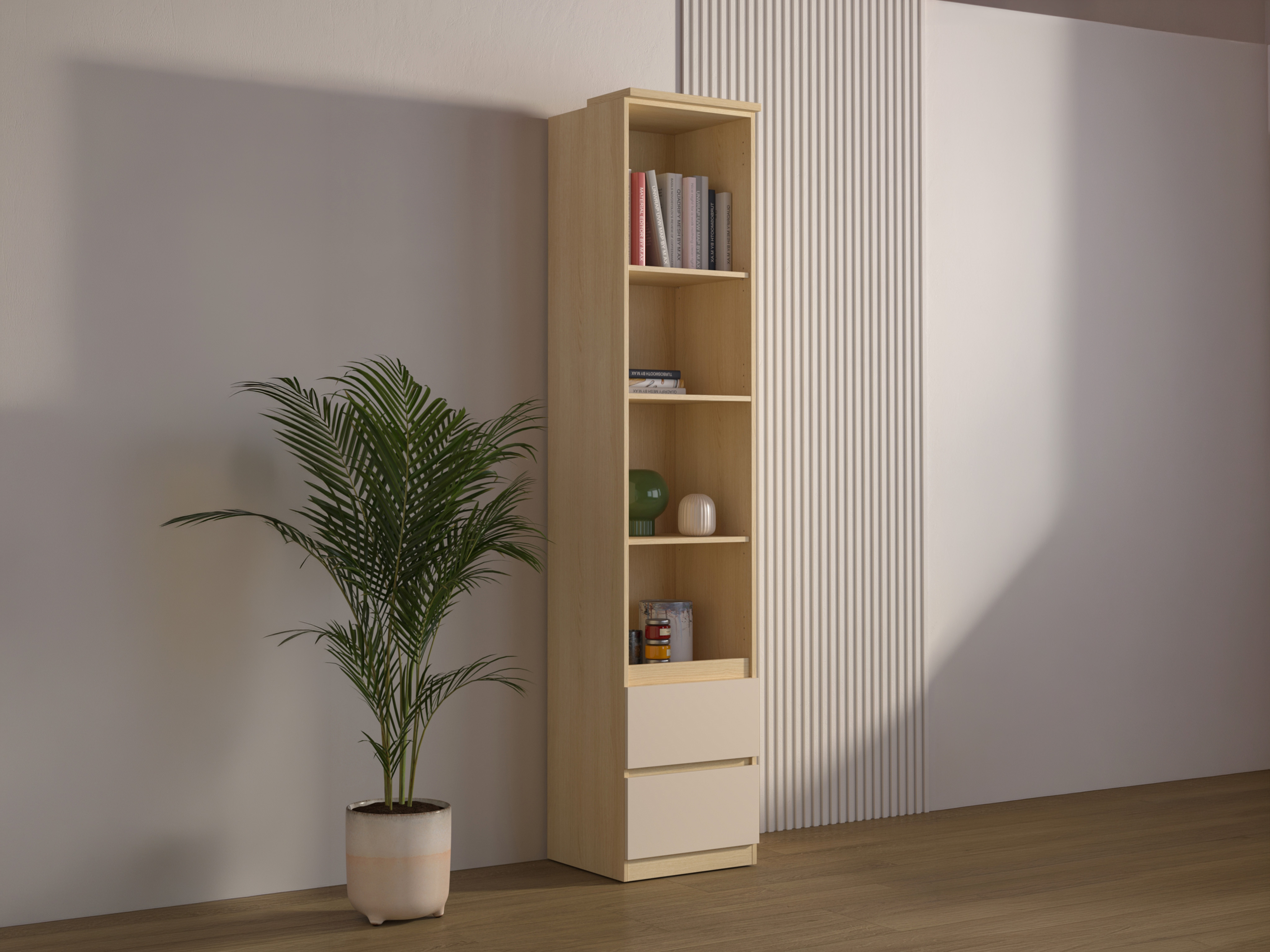 Regal Nolcala 111 (Eichenholzoptik + Beige)