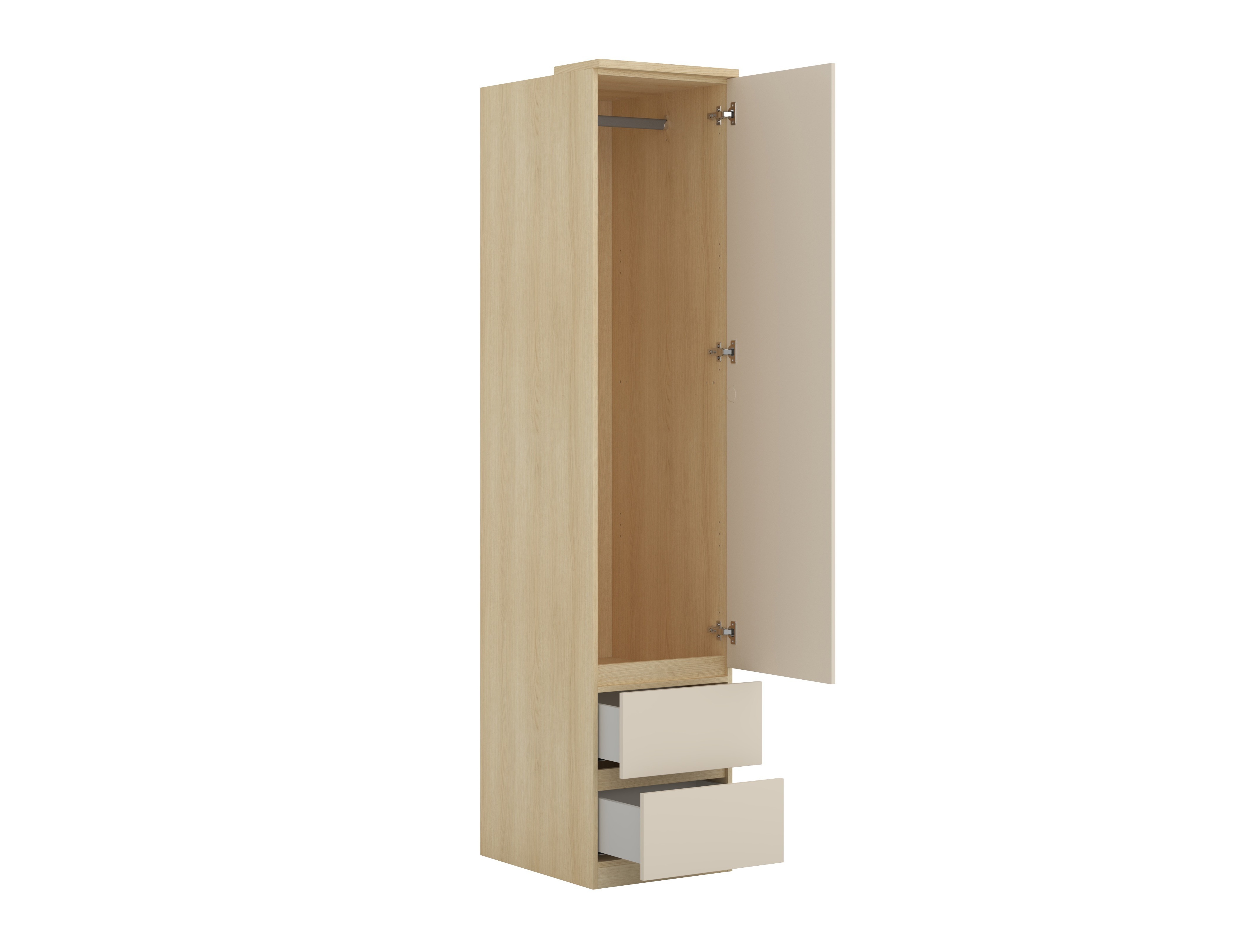 Kleiderschrank Nolcala 119 (Eichenholzoptik + Beige)