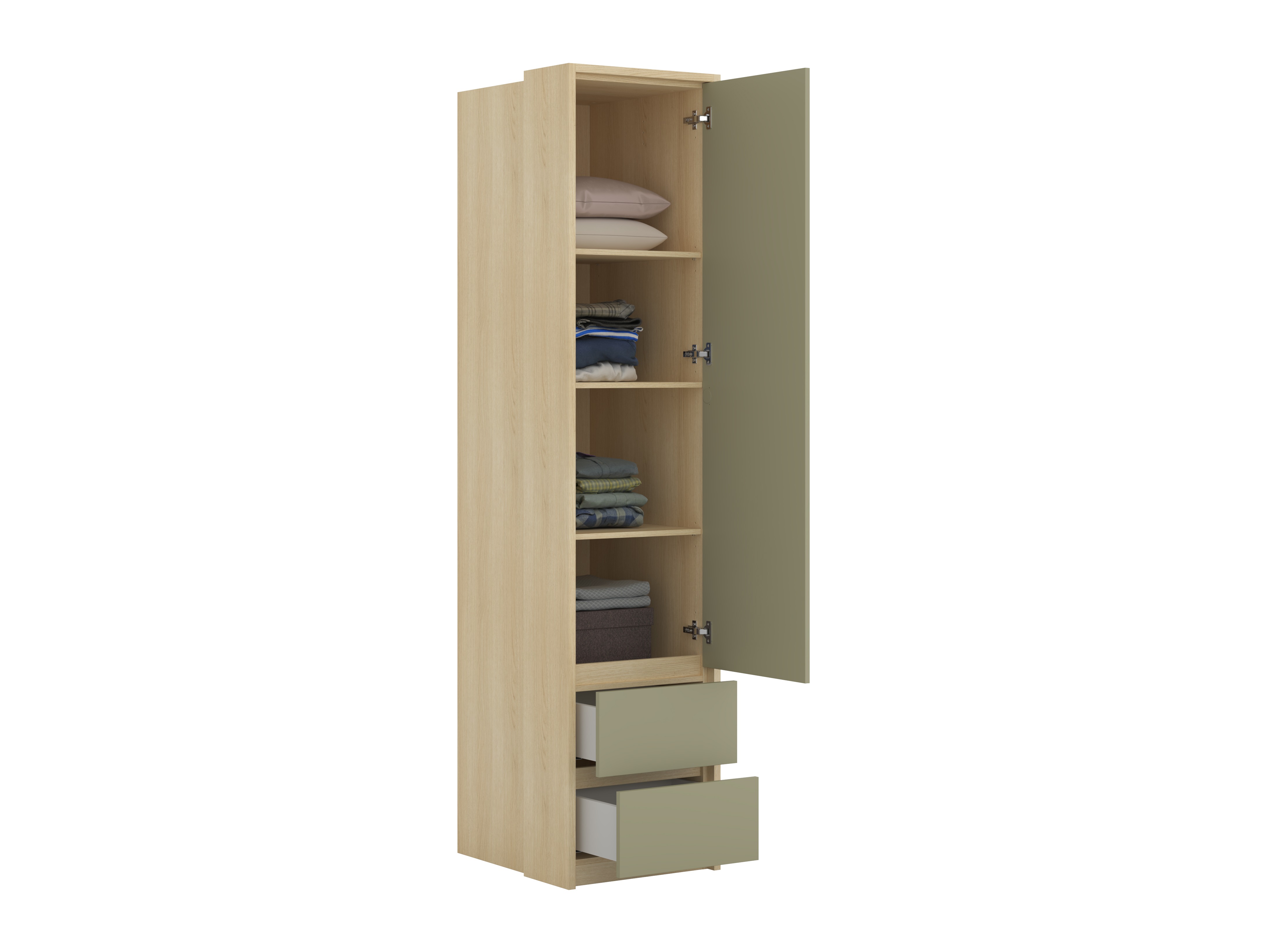 Kleiderschrank Nolcala 119 (Eichenholzoptik + Eukalyptus)