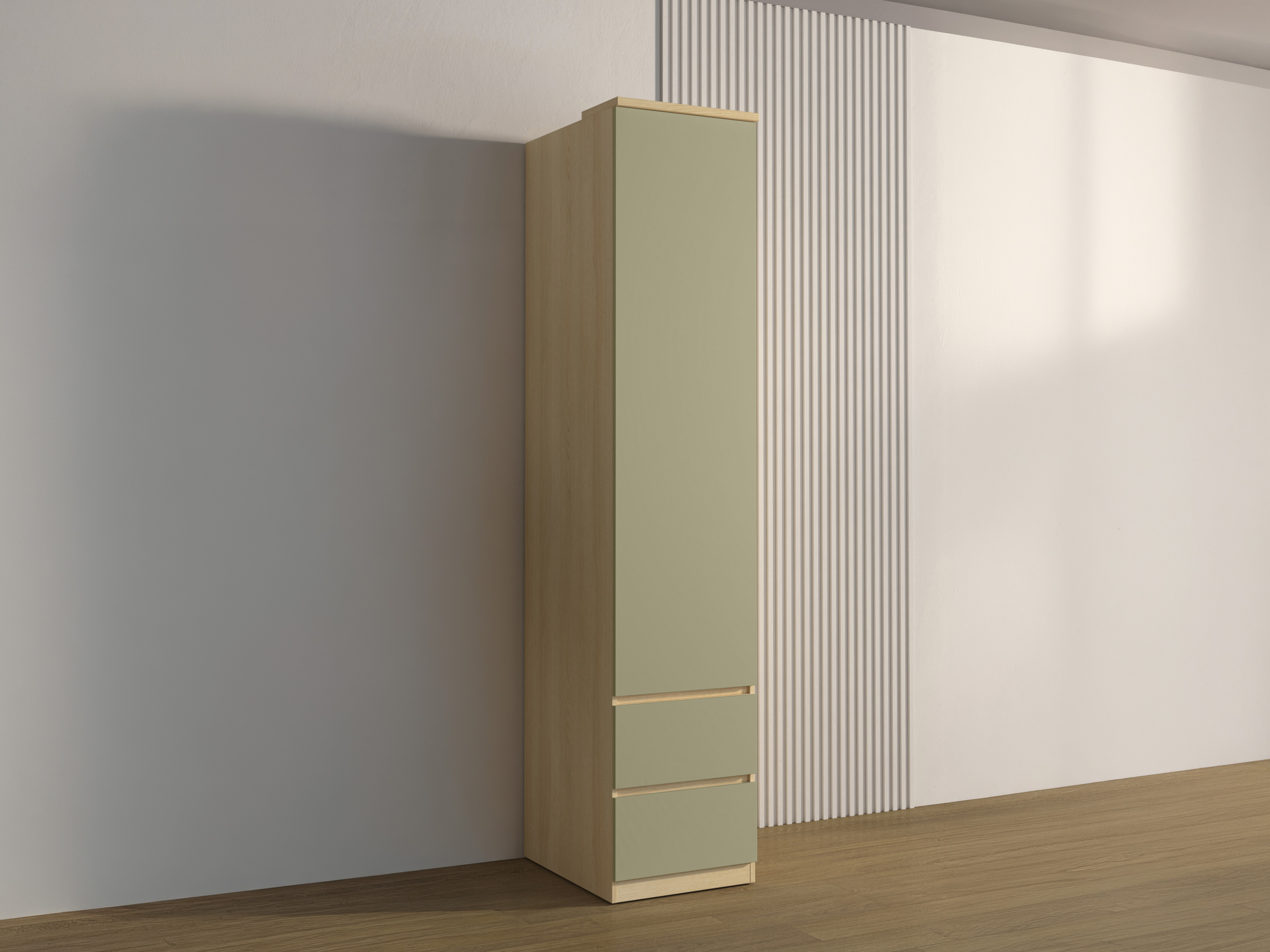 Kleiderschrank Nolcala 119 (Eichenholzoptik + Eukalyptus)