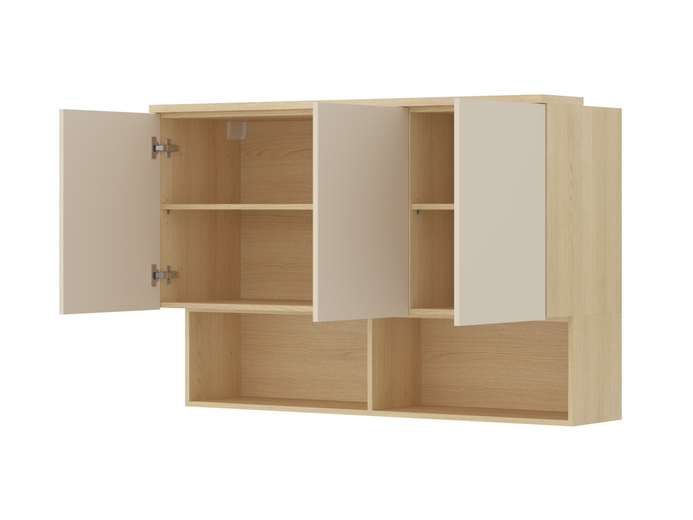 Möbel-Set Nolcala 121 (Eichenholzoptik + Beige)