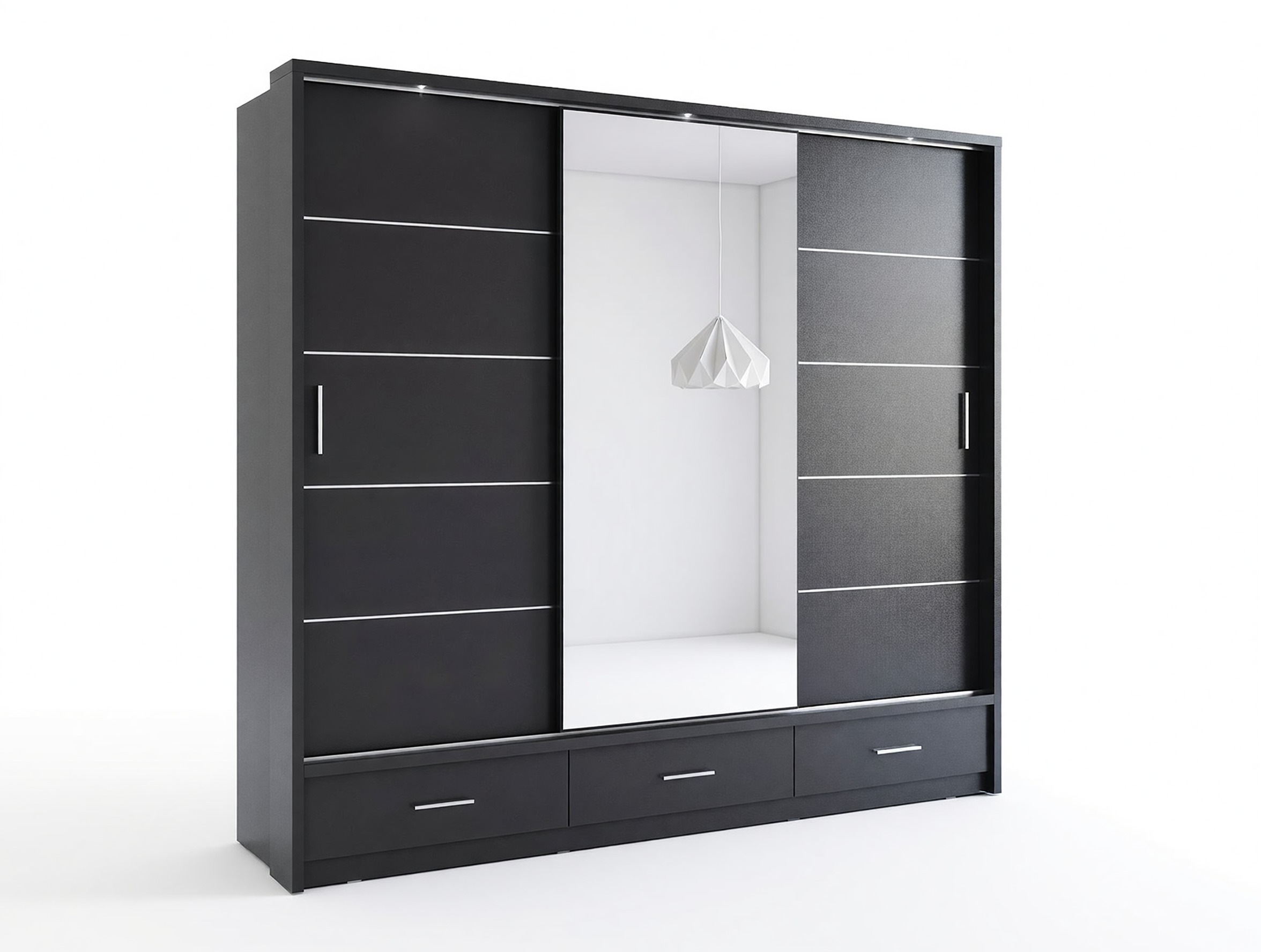 Kleiderschrank Fresno 100 (Schwarz)