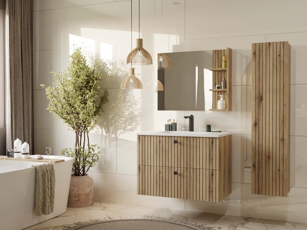 Hängeschrank für Waschbecken Mandeville 315 (Eichenholzoptik)