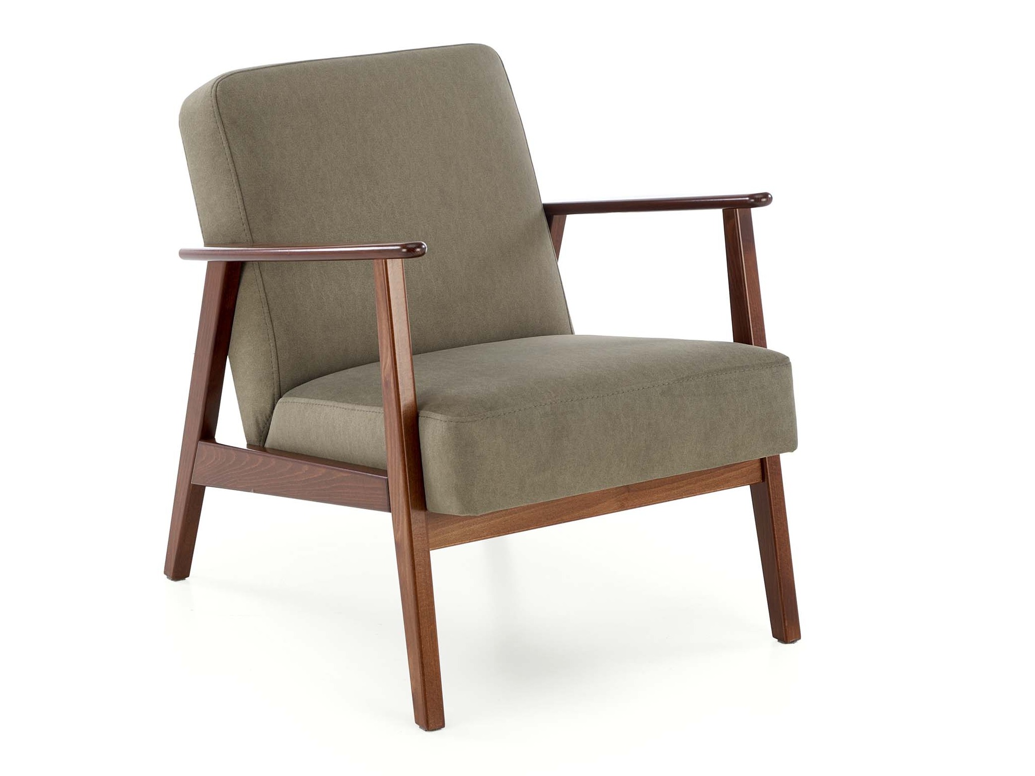 Sessel Houston 2116 (Dunkelgrün + Walnussholzoptik)