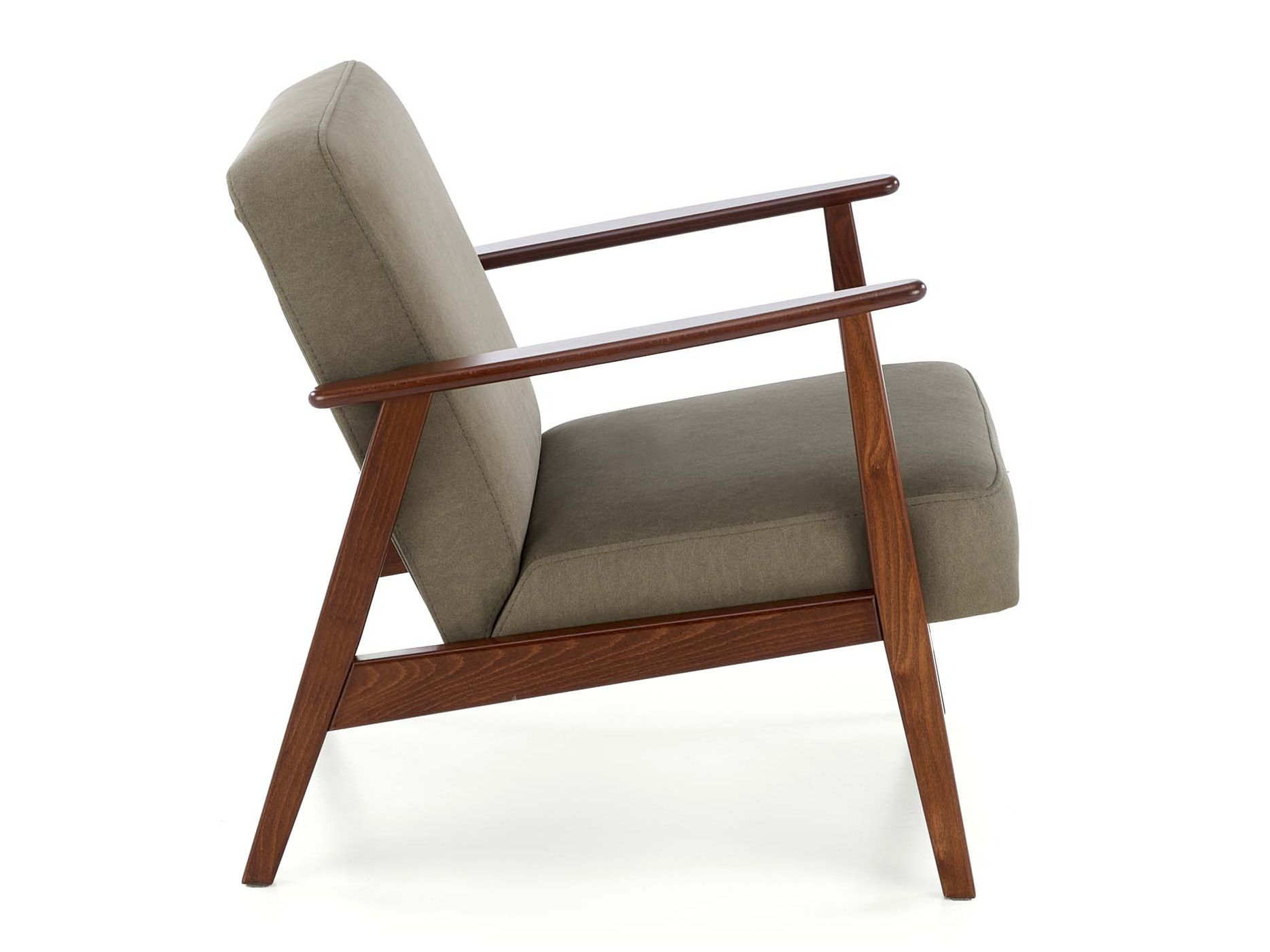 Sessel Houston 2116 (Dunkelgrün + Walnussholzoptik)