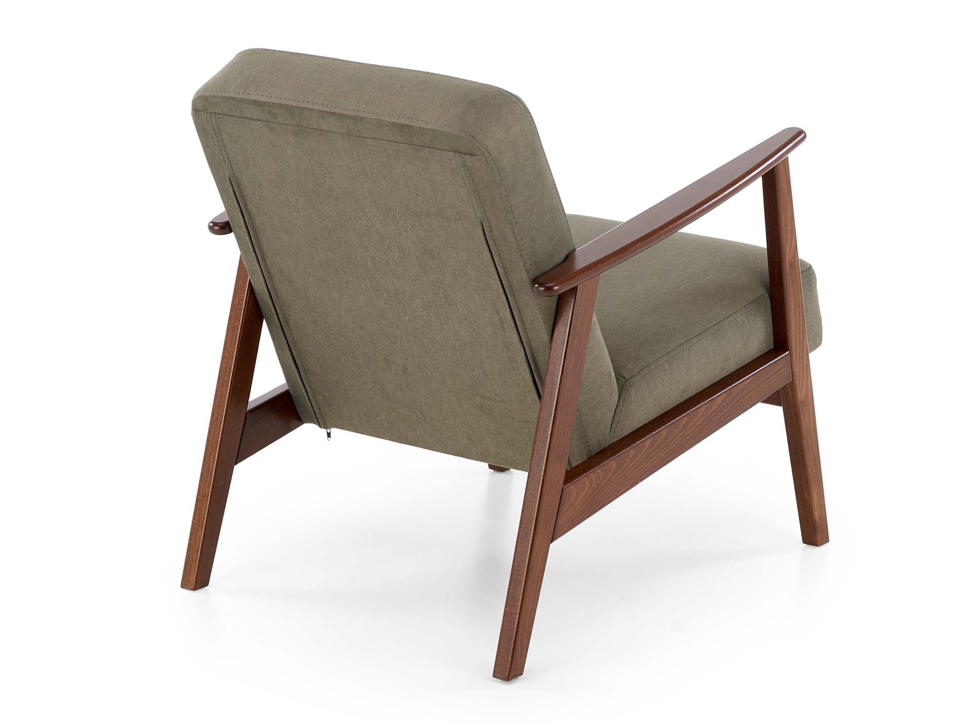 Sessel Houston 2116 (Dunkelgrün + Walnussholzoptik)