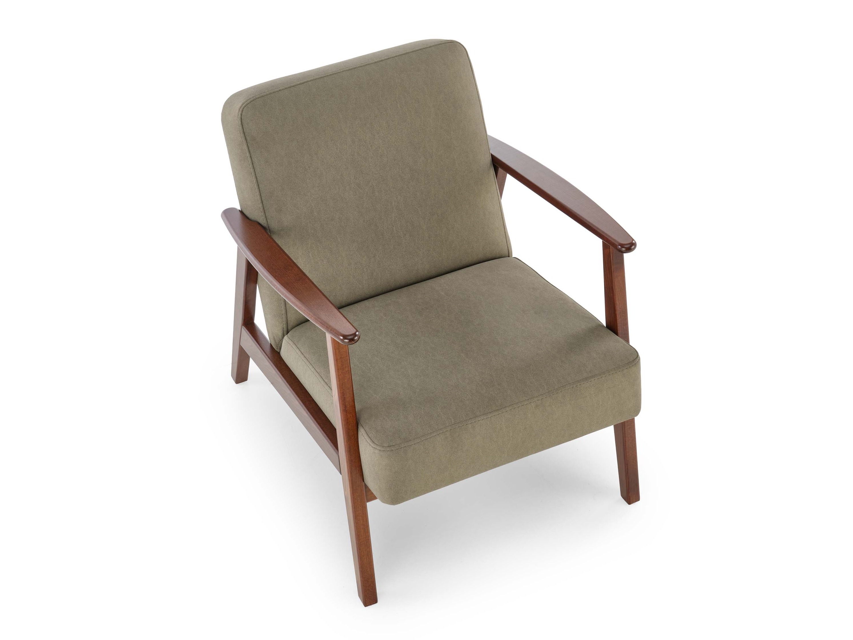 Sessel Houston 2116 (Dunkelgrün + Walnussholzoptik)