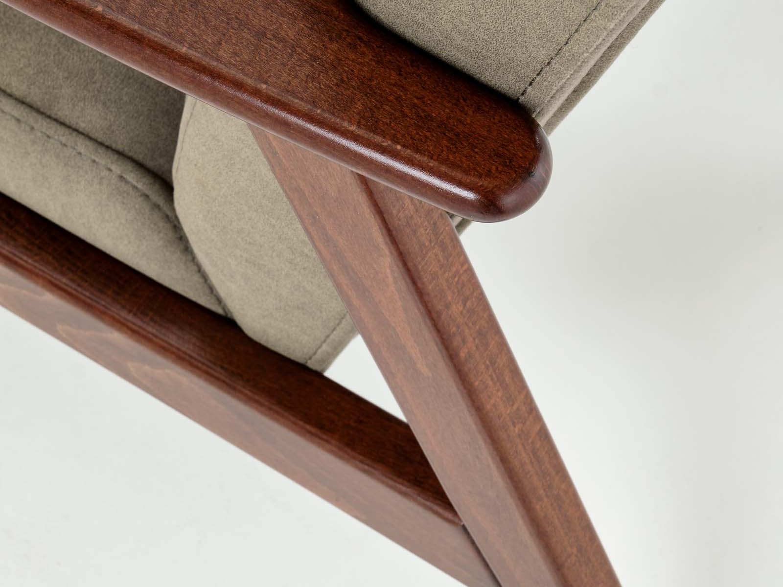 Sessel Houston 2116 (Dunkelgrün + Walnussholzoptik)