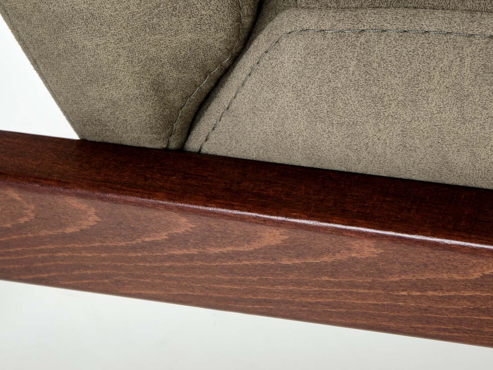 Sessel Houston 2116 (Dunkelgrün + Walnussholzoptik)