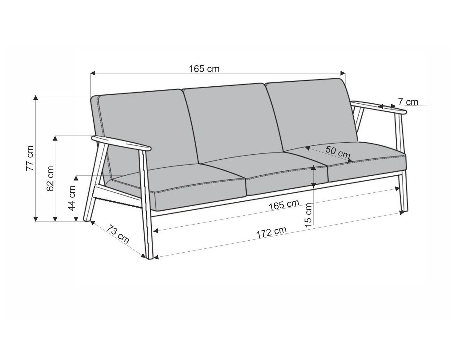 Sofa Houston 2117 (Beige + Walnussholzoptik)