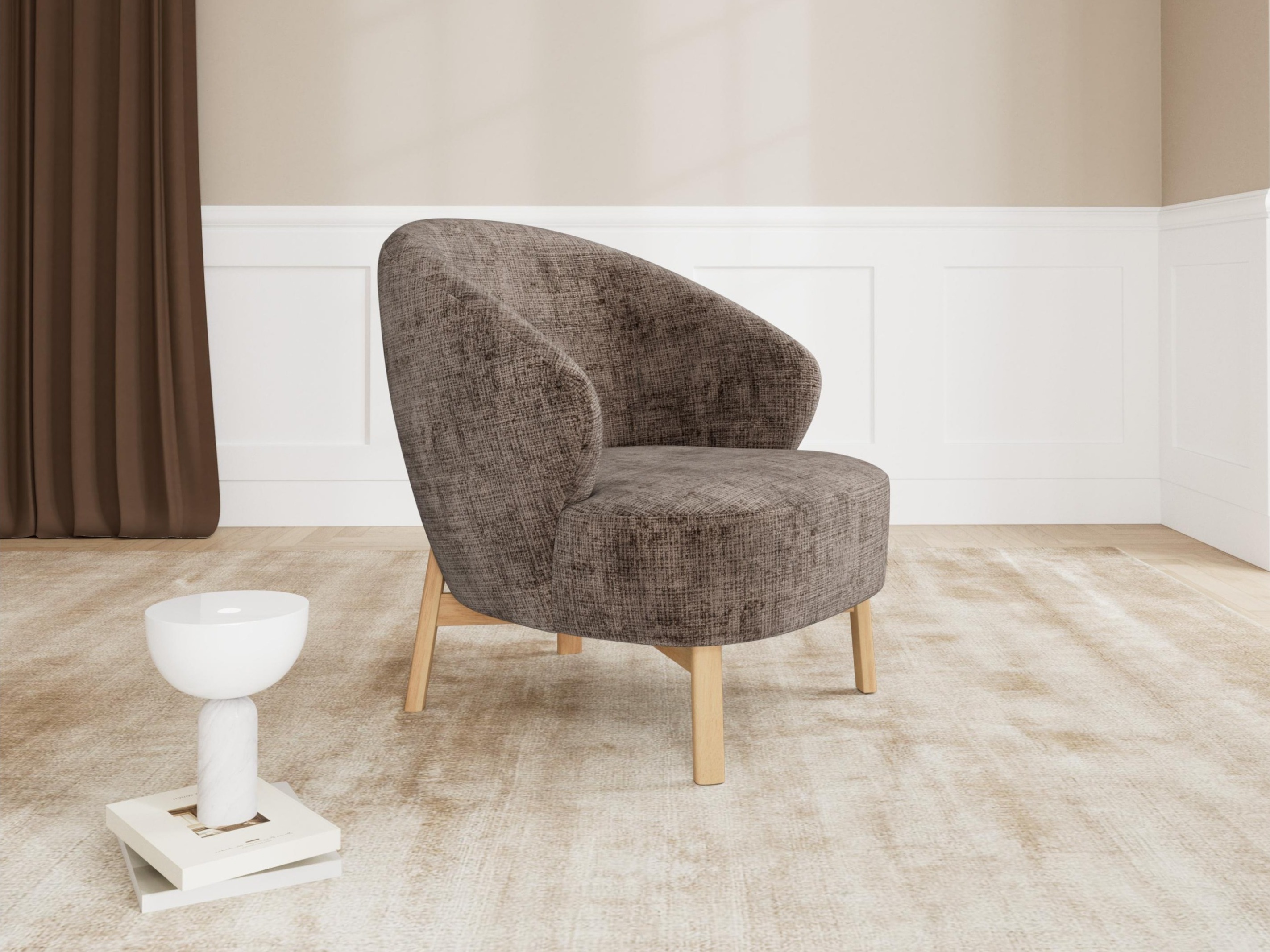 Sessel Norsica 1064 (Dunkelbraun + Eichenholzoptik)