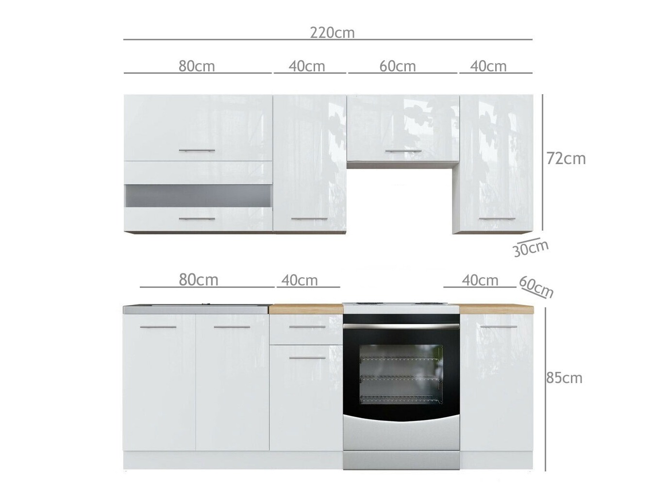 Modulares Küchenset Tiffa White 117