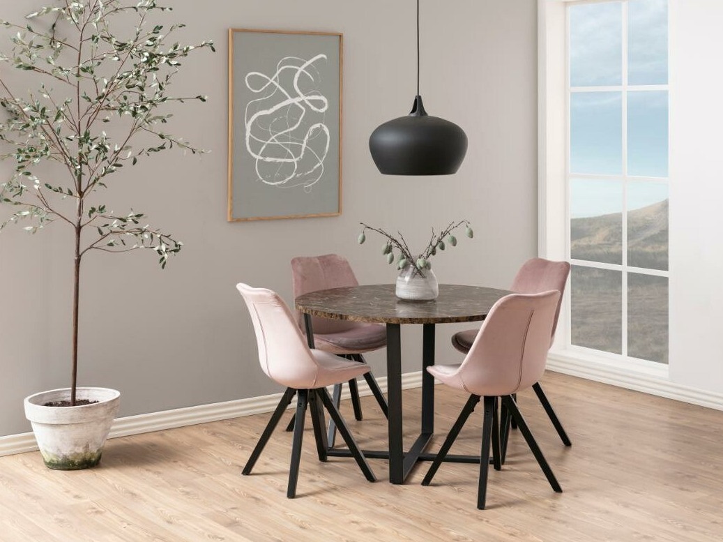 Tisch Norsica 309 (Brauner Marmor + Schwarz)