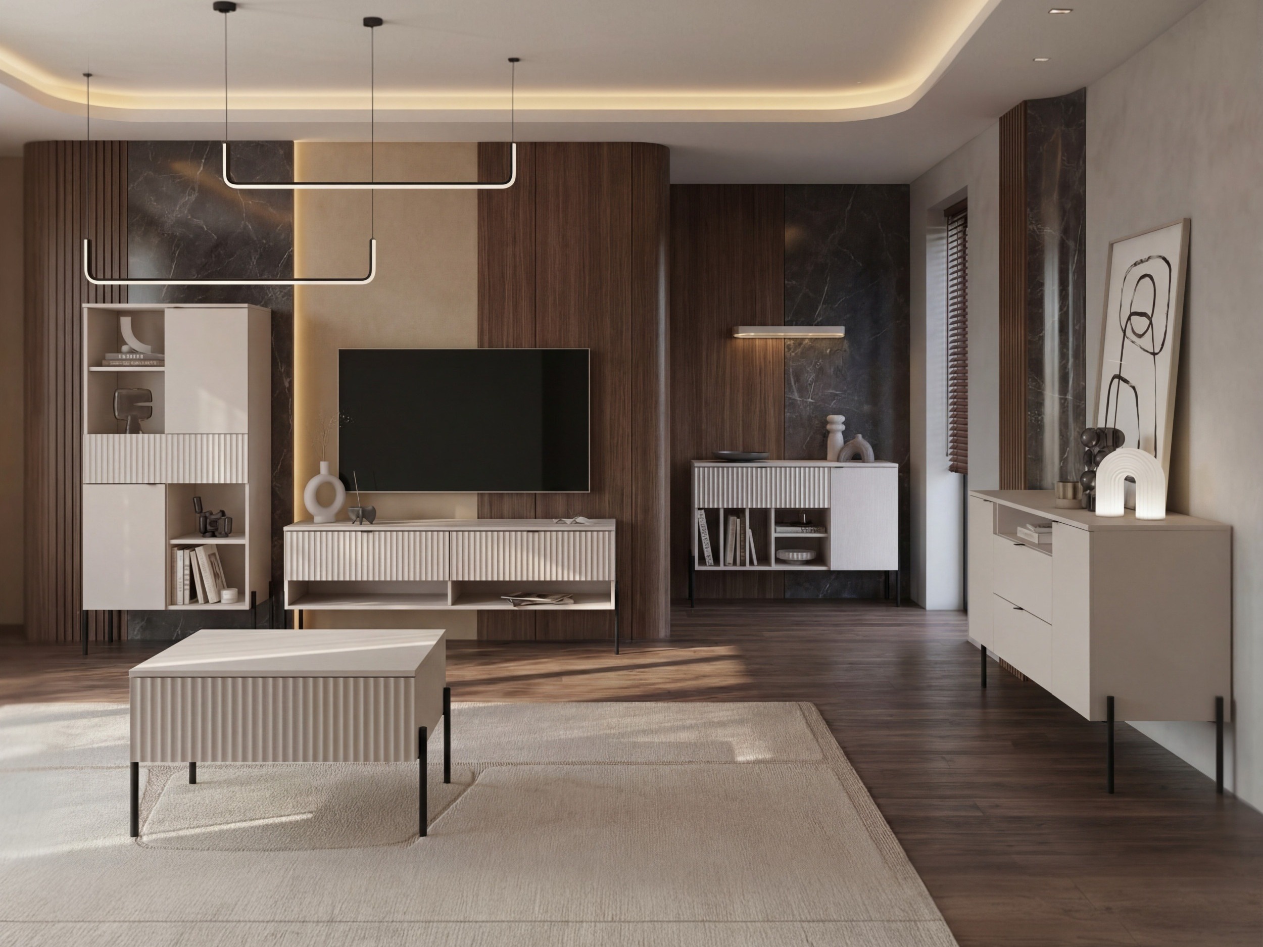 Wohnzimmer-Sets Levtenu 119 (Kaschmir)