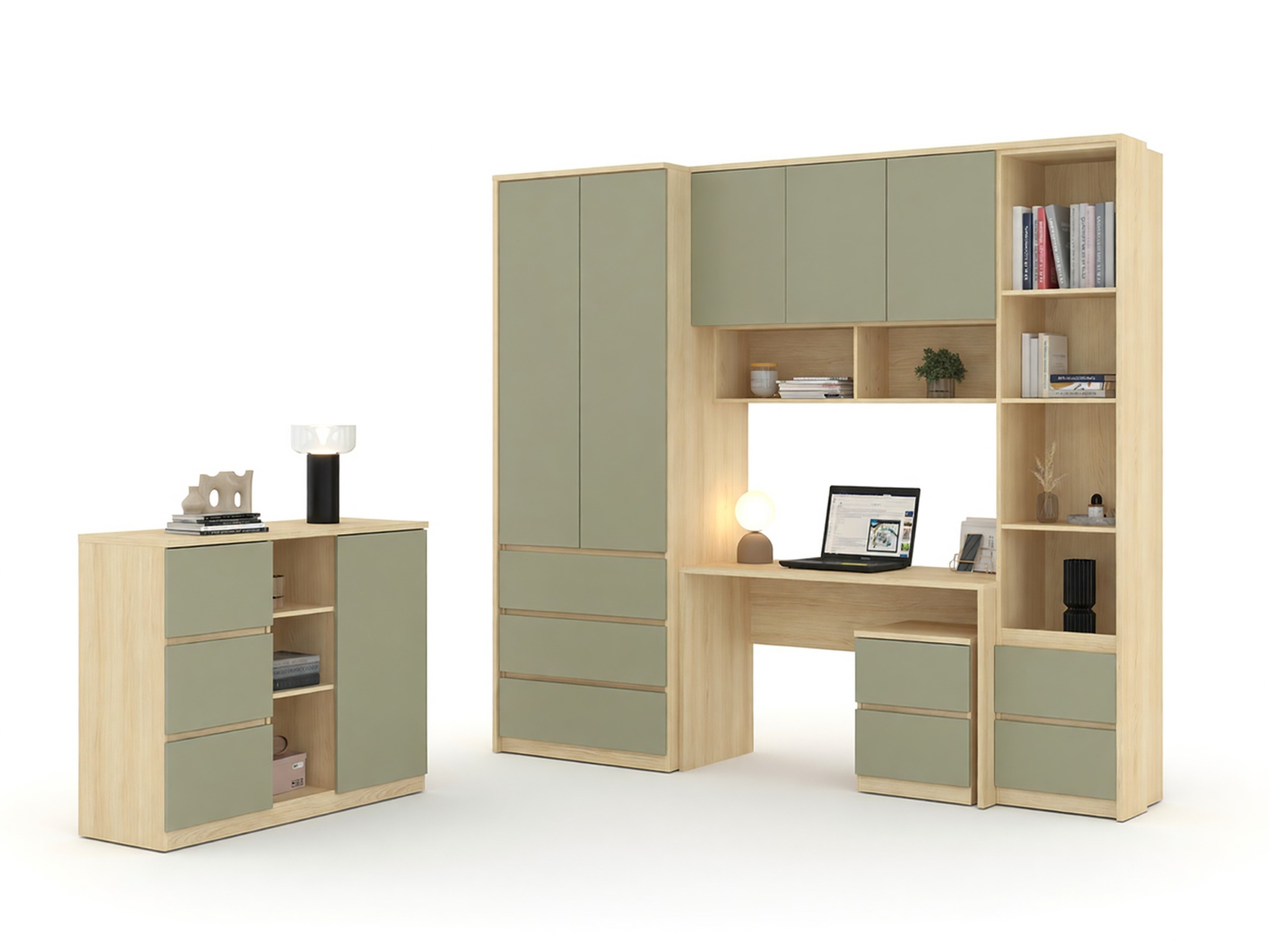 Möbel-Set Nolcala 122 (Eichenholzoptik + Eukalyptus)