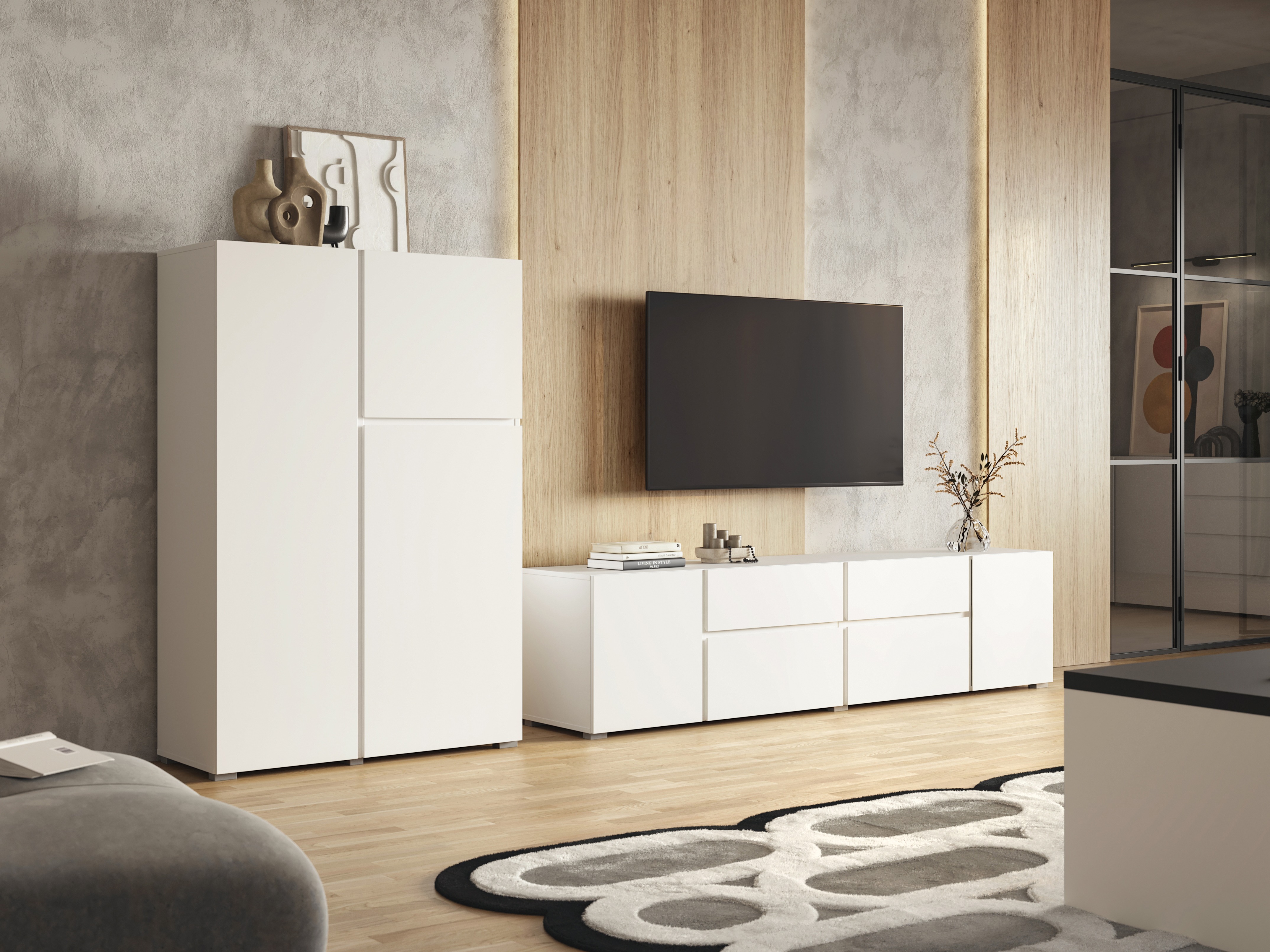 Wohnzimmer-Sets Elbleve 104 (Weiß)