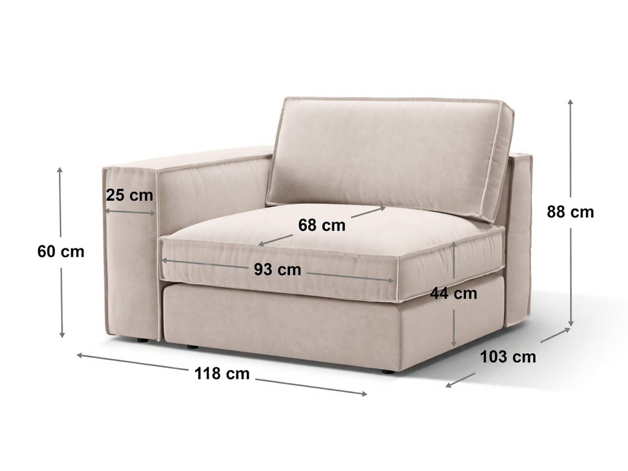 Modularer Sessel Dalodei 103 (Babel Toffee)
