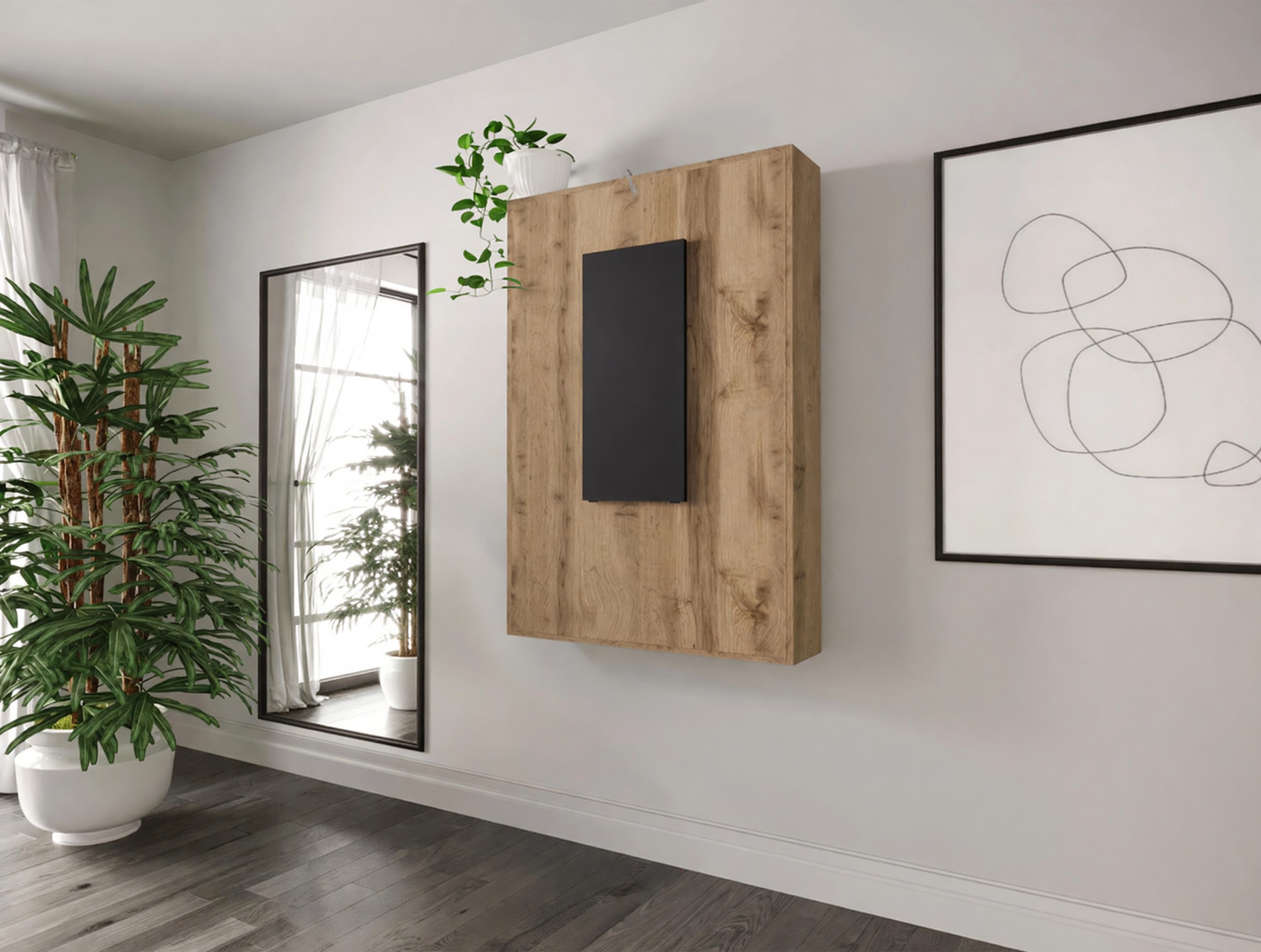 Tisch Buch Pinis III (Schwarz + Wotan Eiche)