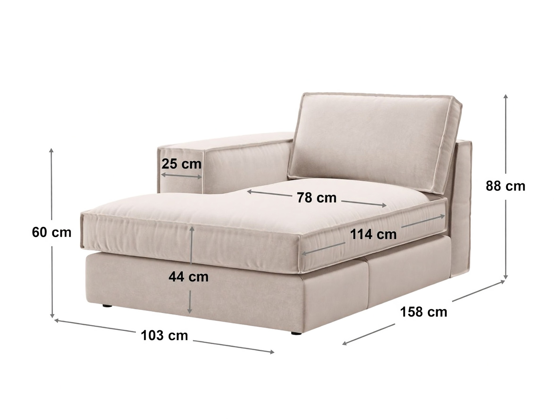 Chaiselongue Dalodei 104 (Babel Hellgrau)