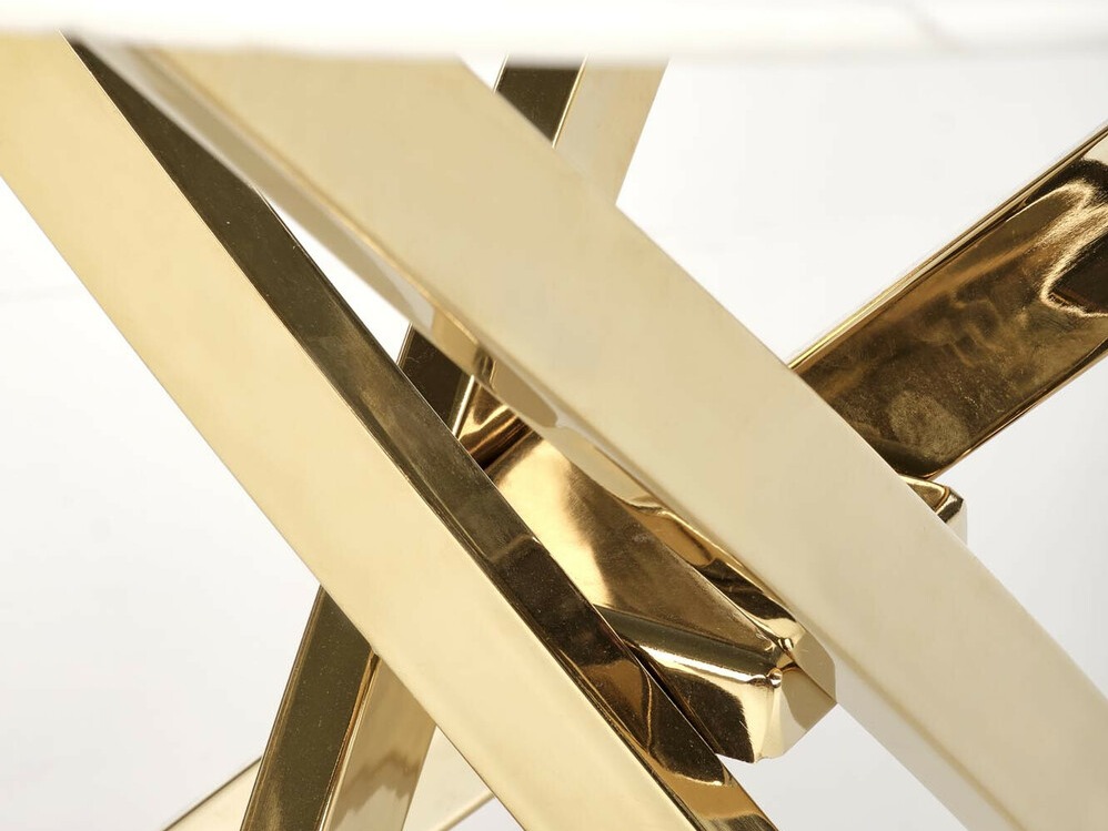 Tisch Houston 1538 (Gold + Weißer Marmor)