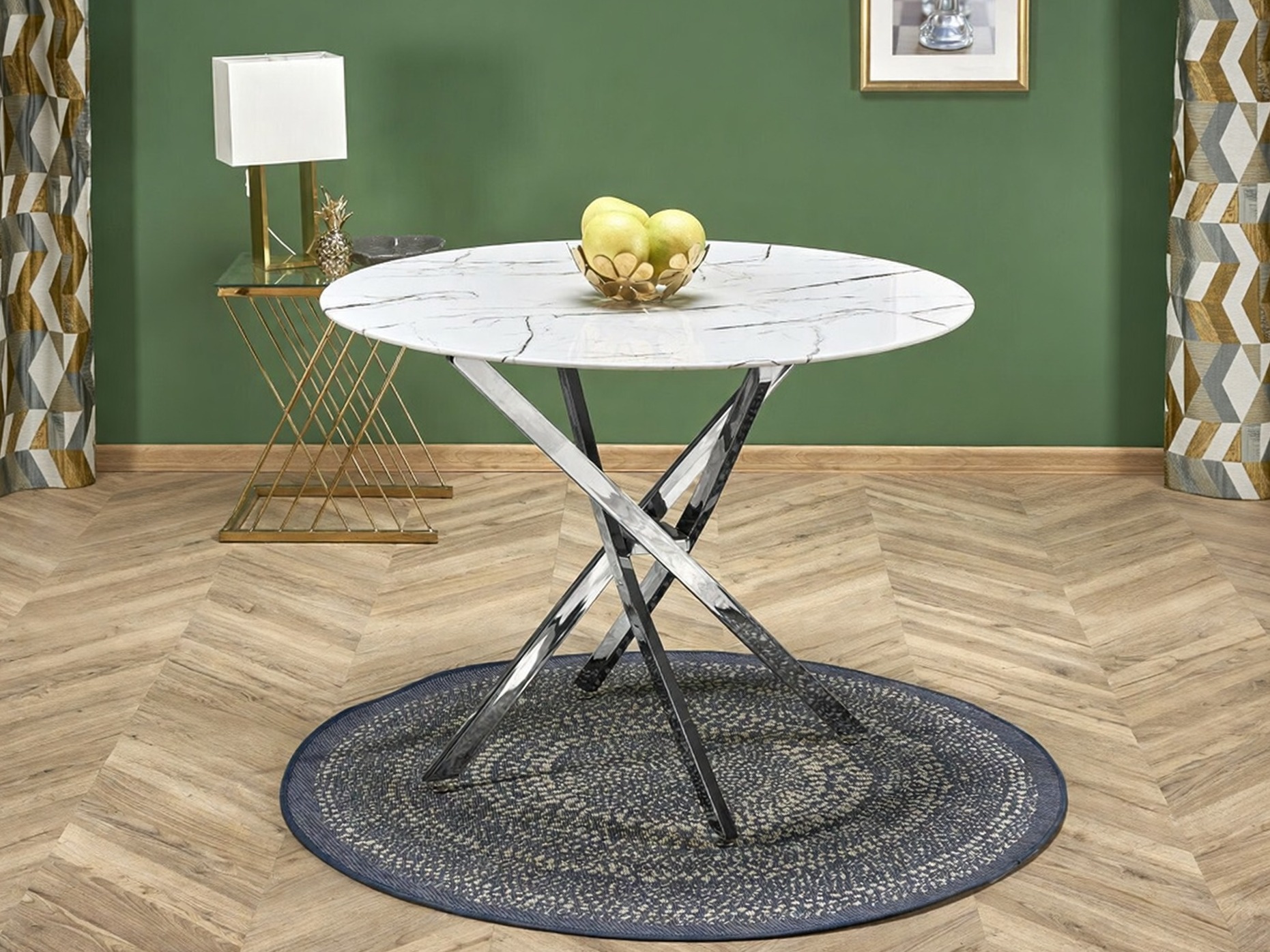 Tisch Houston 1538 (Silber + Weißer Marmor)