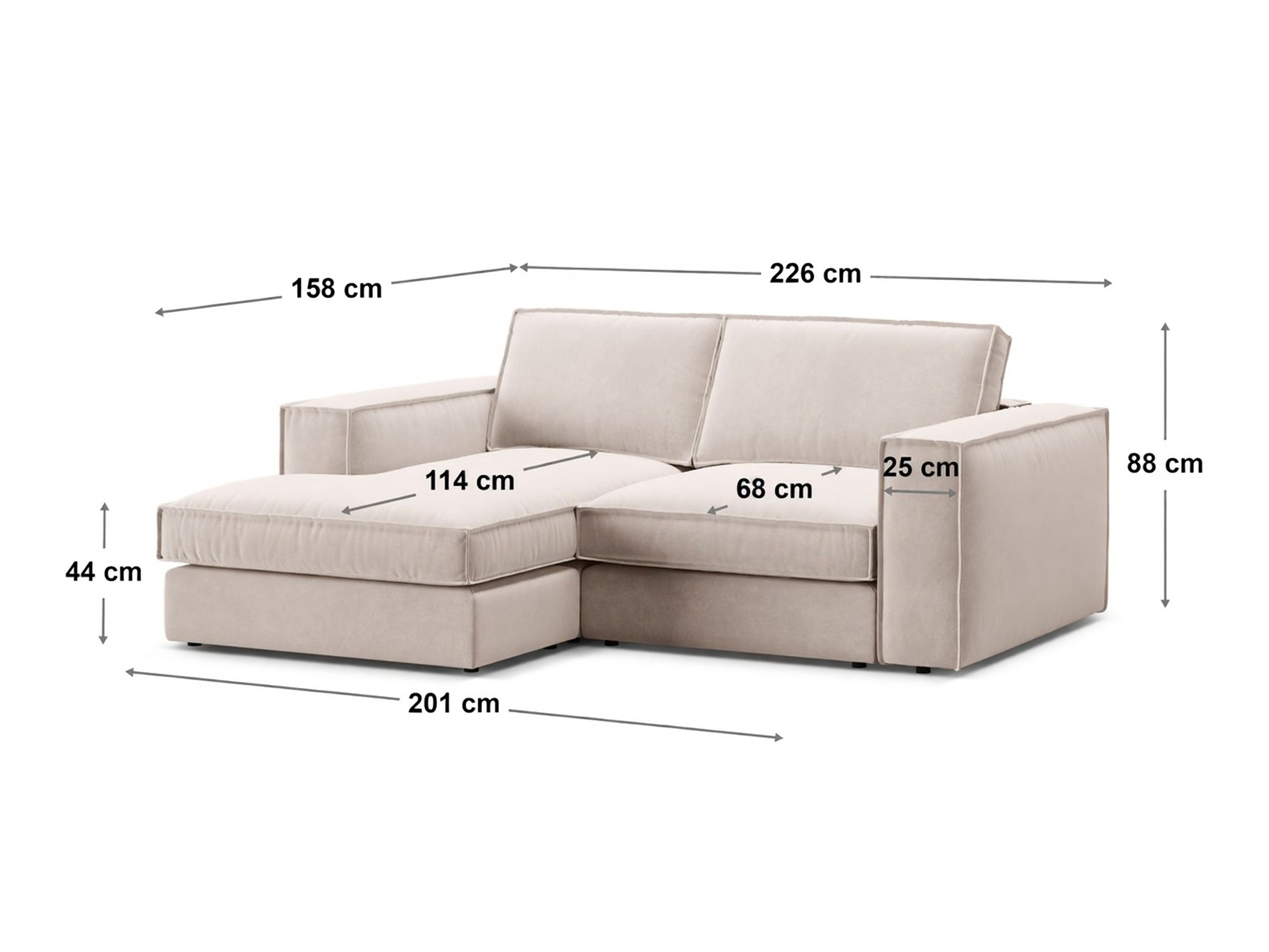 Modulares Ecksofa Dalodei 111 (Salvador 04)