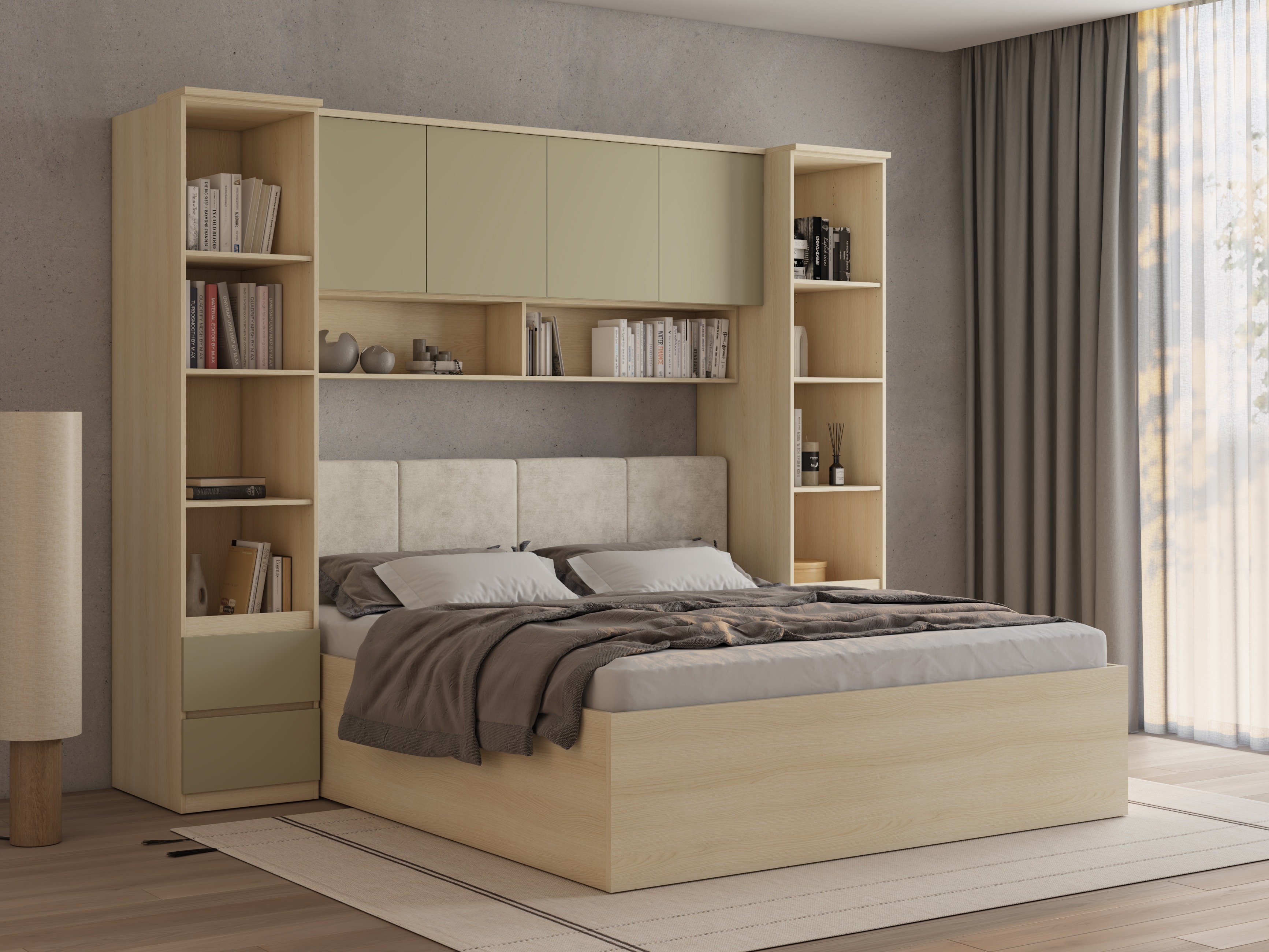 Schlafzimmer-Set Nolcala 124 (Eichenholzoptik + Eukalyptus)