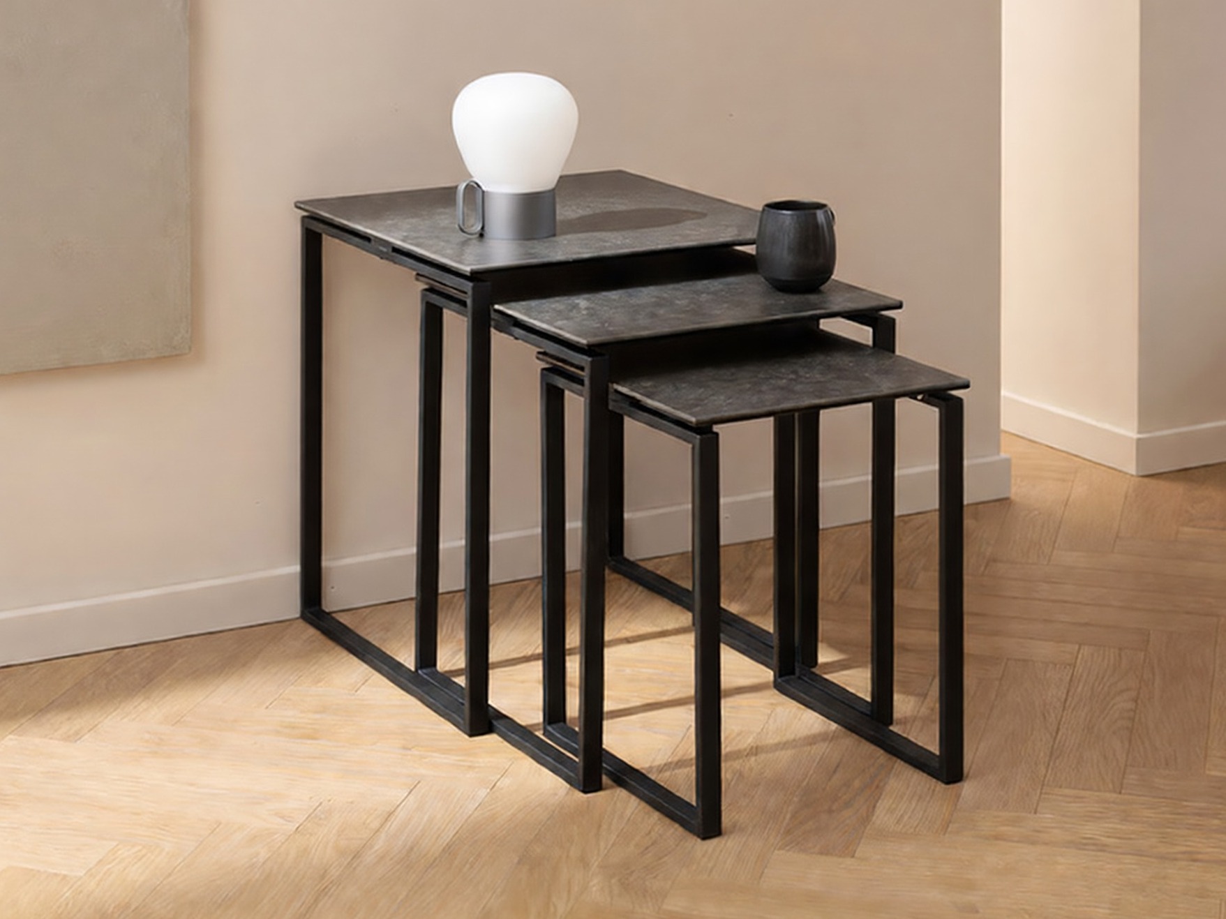 Beistelltische-Set Norsica 406 (Schwarz)