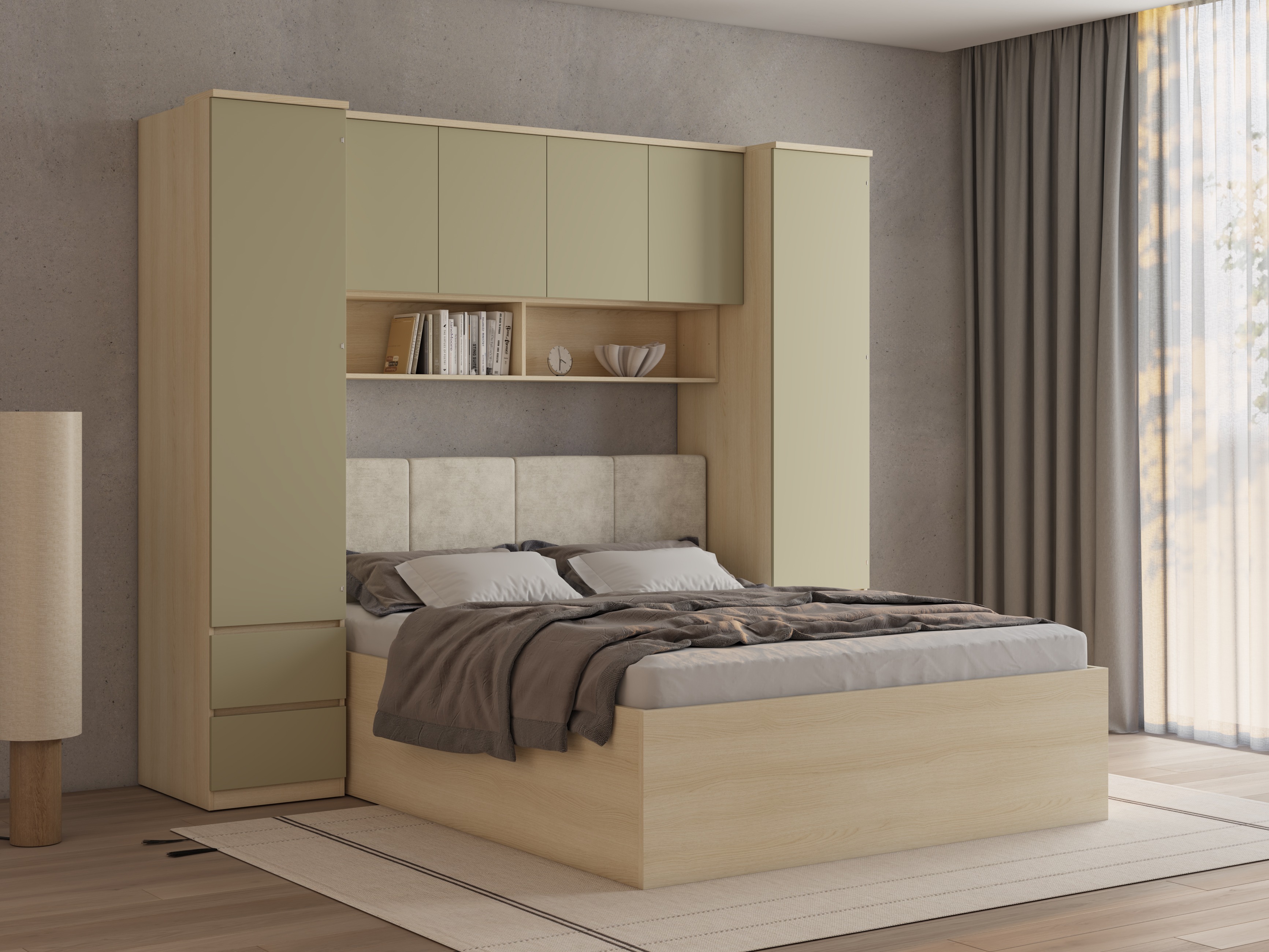 Schlafzimmer-Set Nolcala 125 (Eichenholzoptik + Eukalyptus)