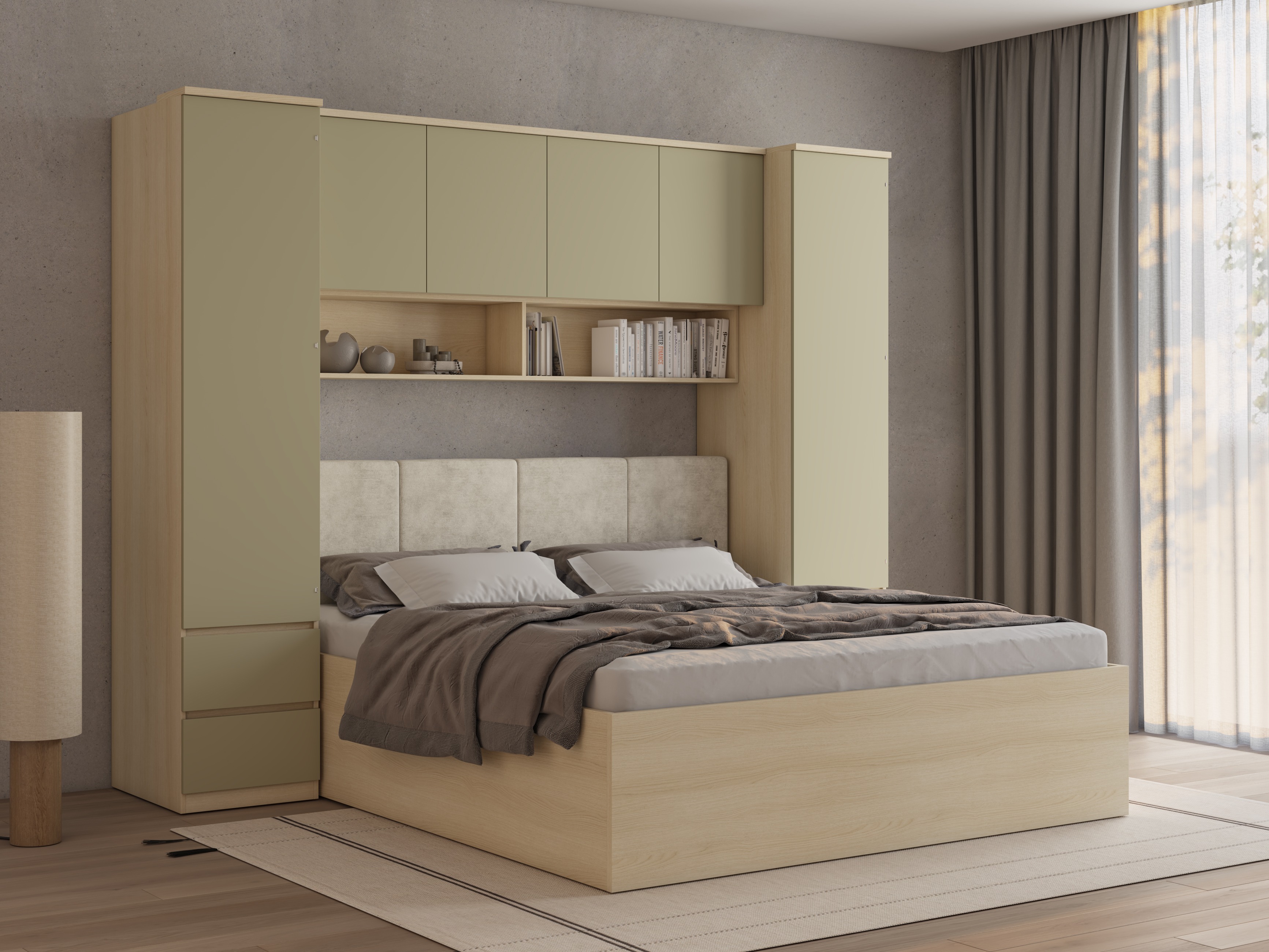 Schlafzimmer-Set Nolcala 125 (Eichenholzoptik + Eukalyptus)