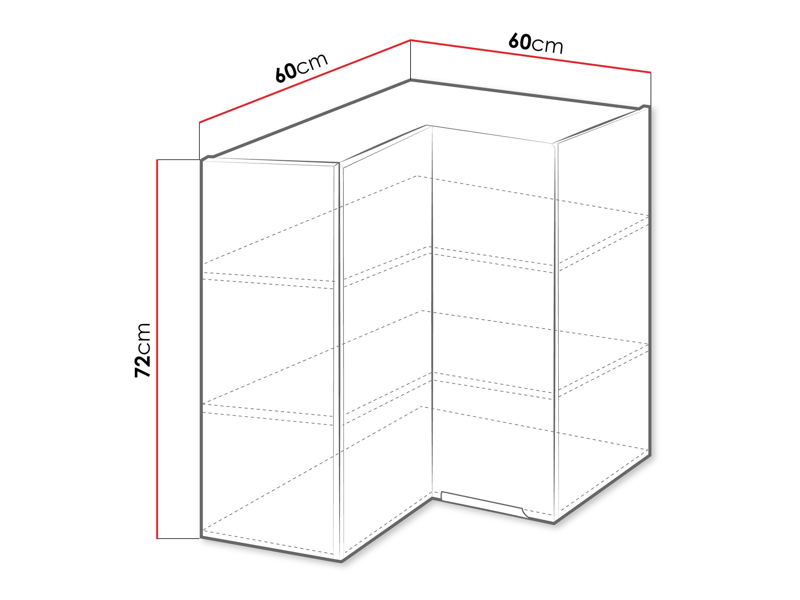 Modularer Wand-Eckschrank Sole 143