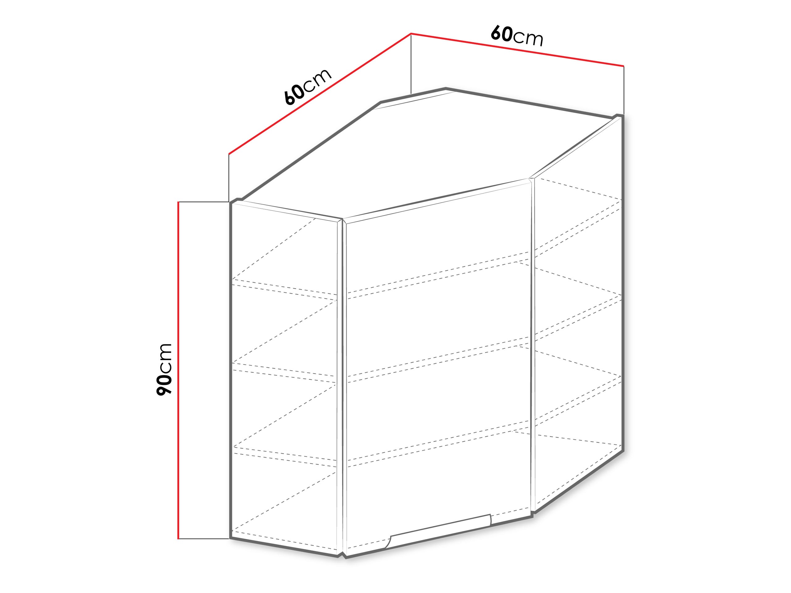 Modularer Wand-Eckschrank Sole 144