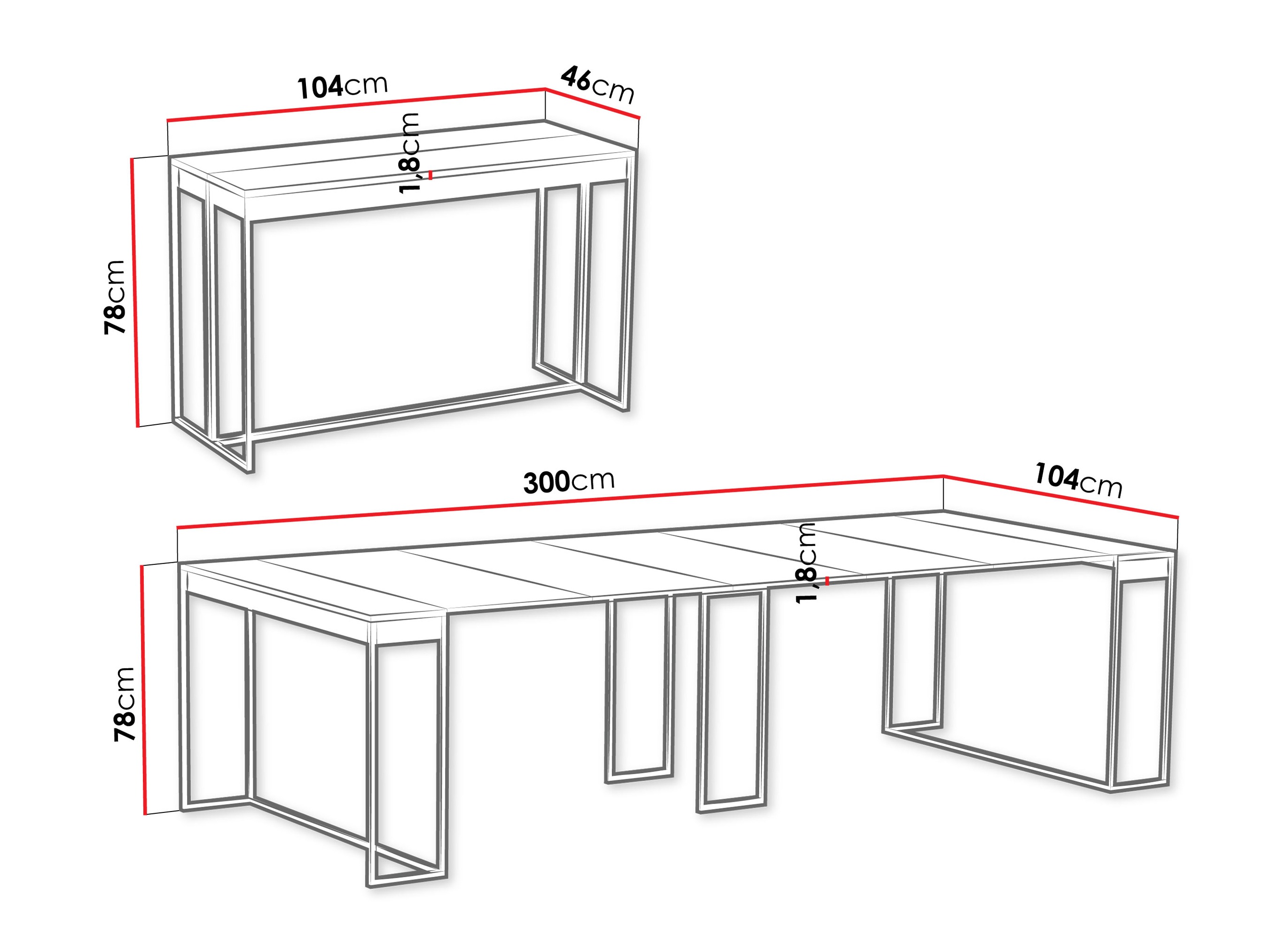 Tisch Buch Oswego 180 (Schwarz + Craft eichenholzoptik)