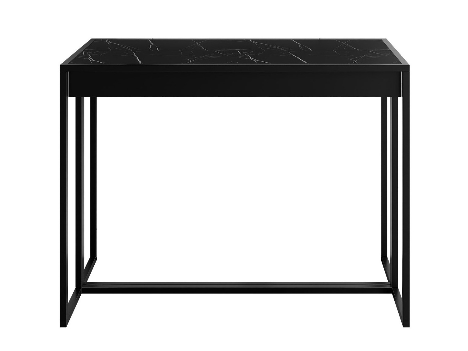 Tisch Buch Oswego 180 (Schwarz + Schwarzer Marmor)