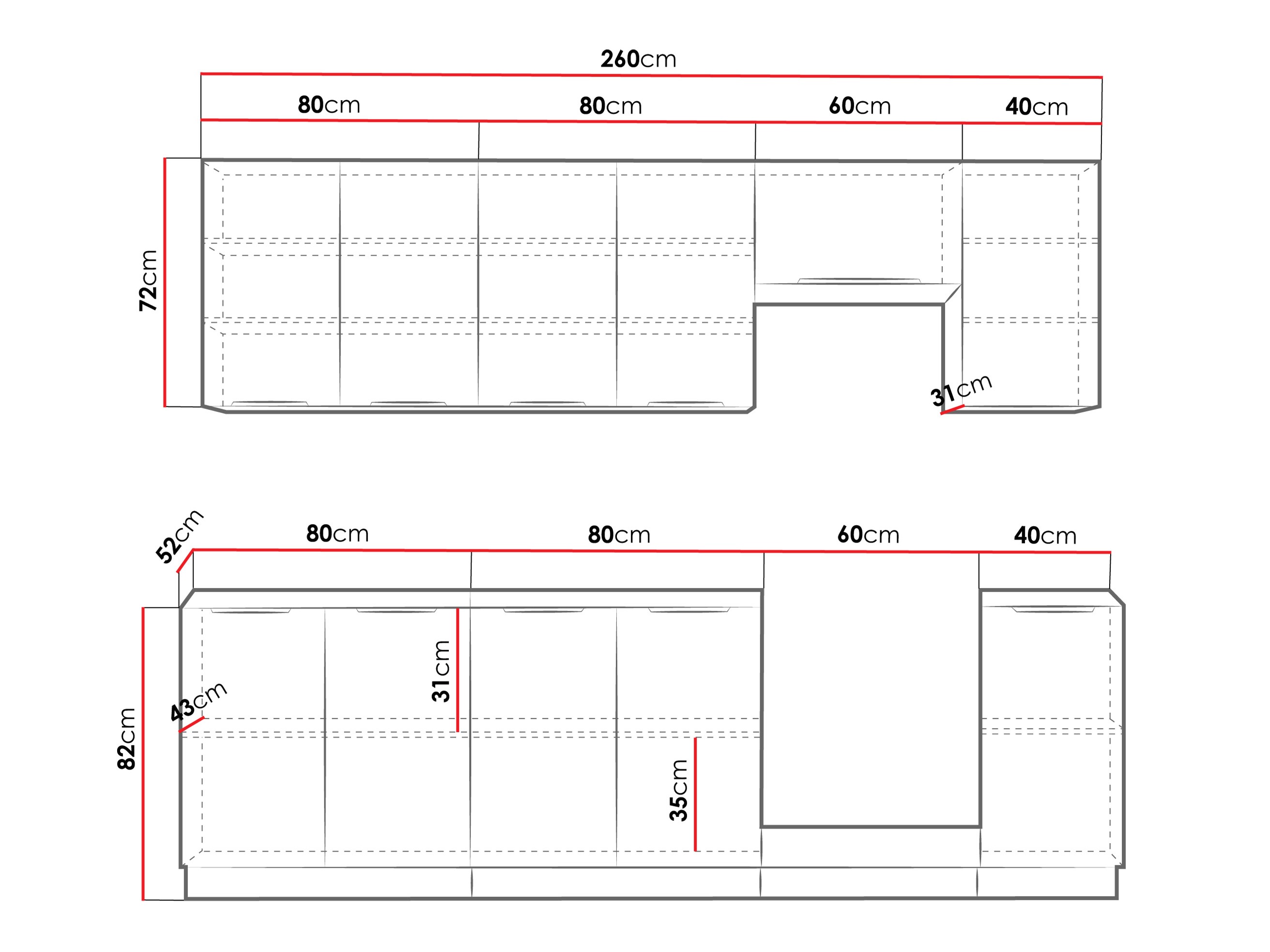 Modulares Küchenset Sole 158
