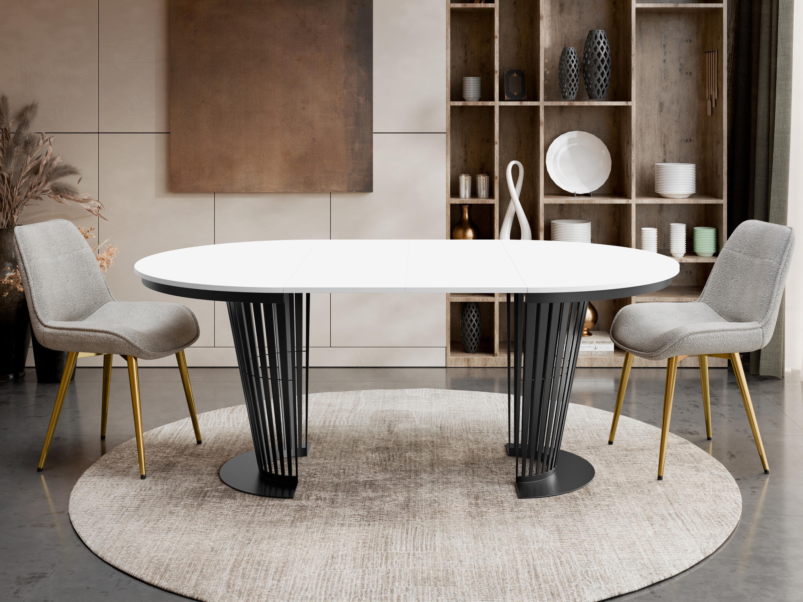 Tisch Oswego 179 (Schwarz + Weiß)