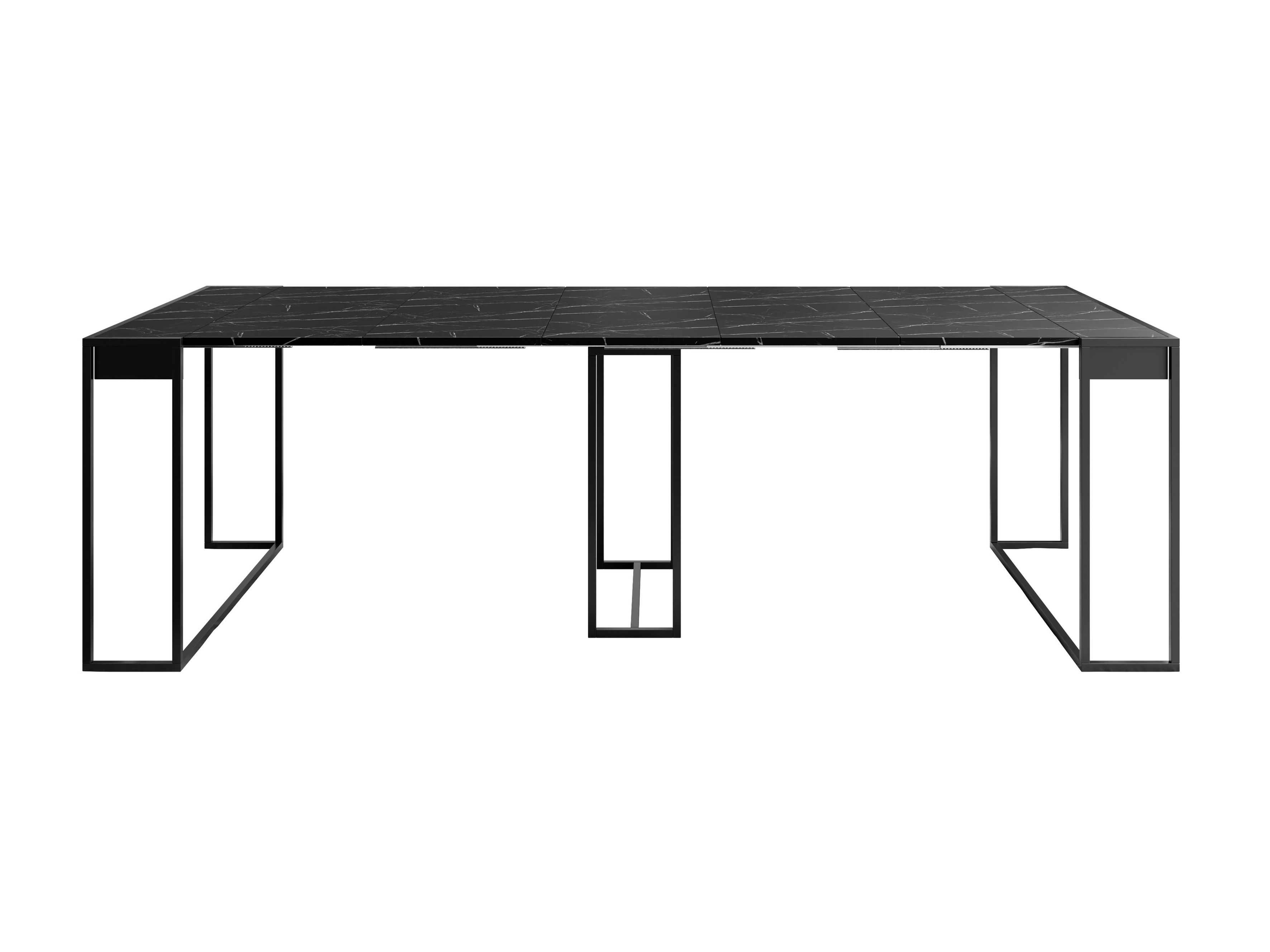 Tisch Buch Oswego 180 (Schwarz + Schwarzer Marmor)