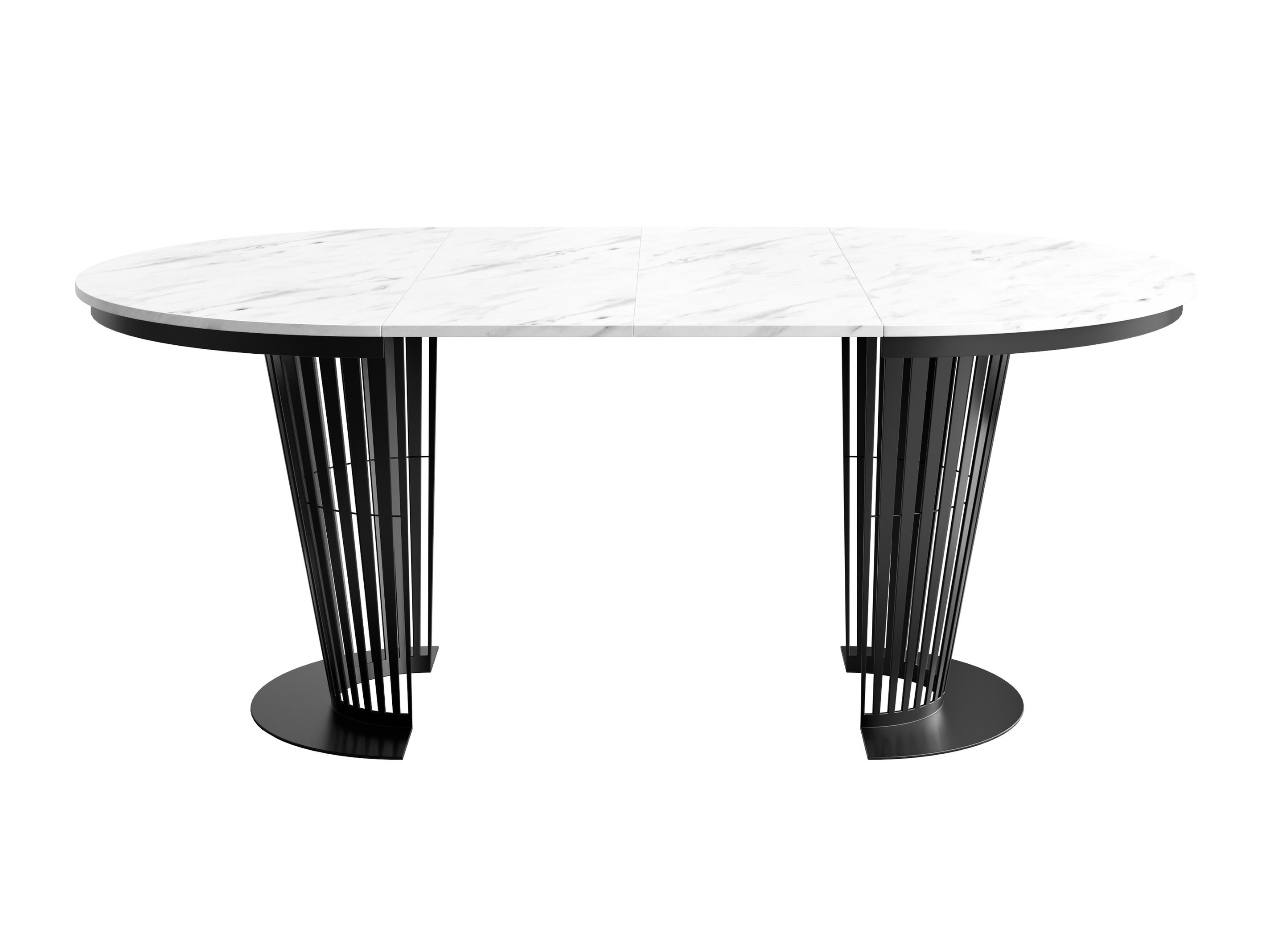 Tisch Oswego 179 (Schwarz + Weißer Marmor)