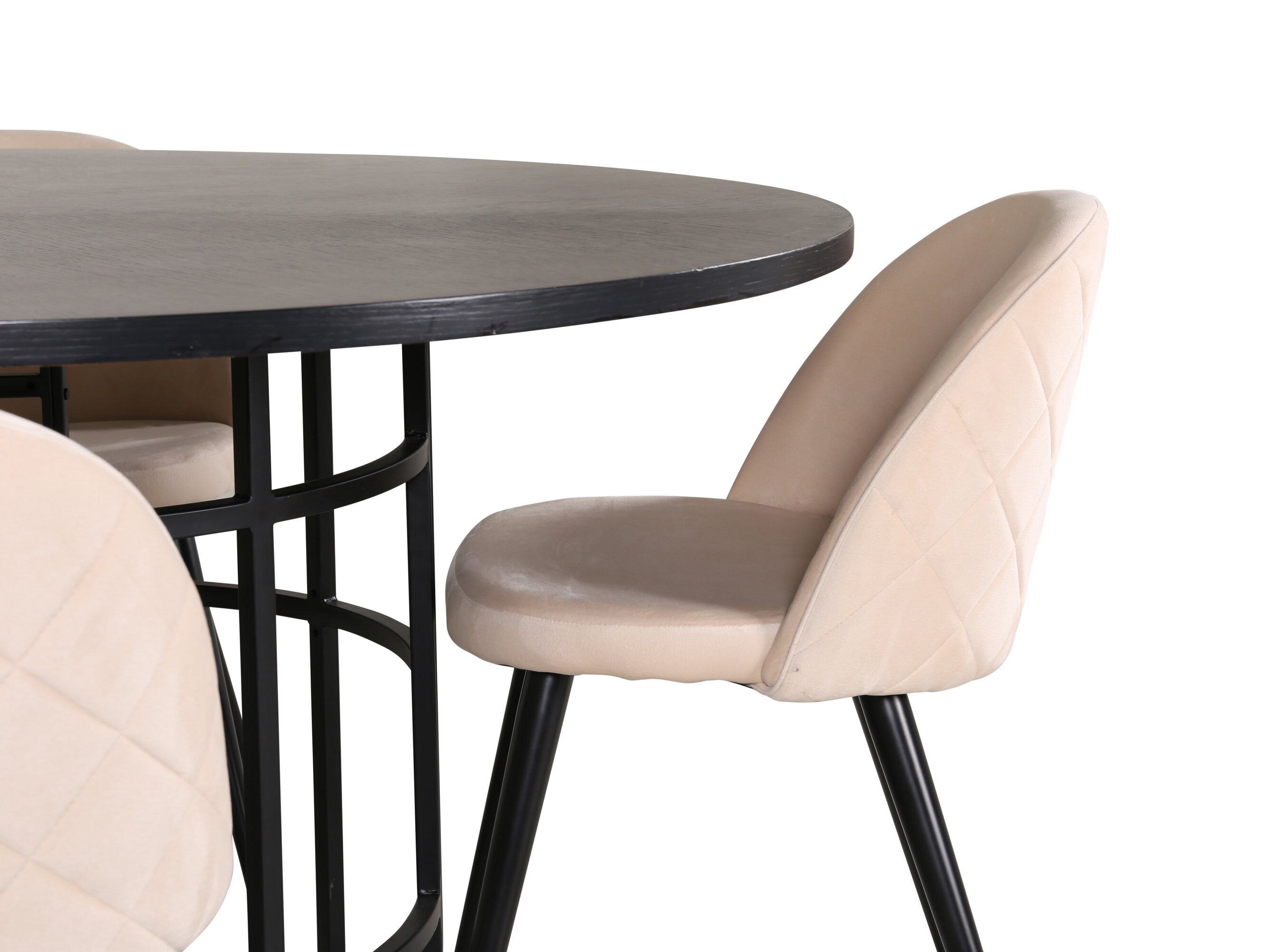 Essgruppe Dallas 2386 (Schwarz + Cremefarben)