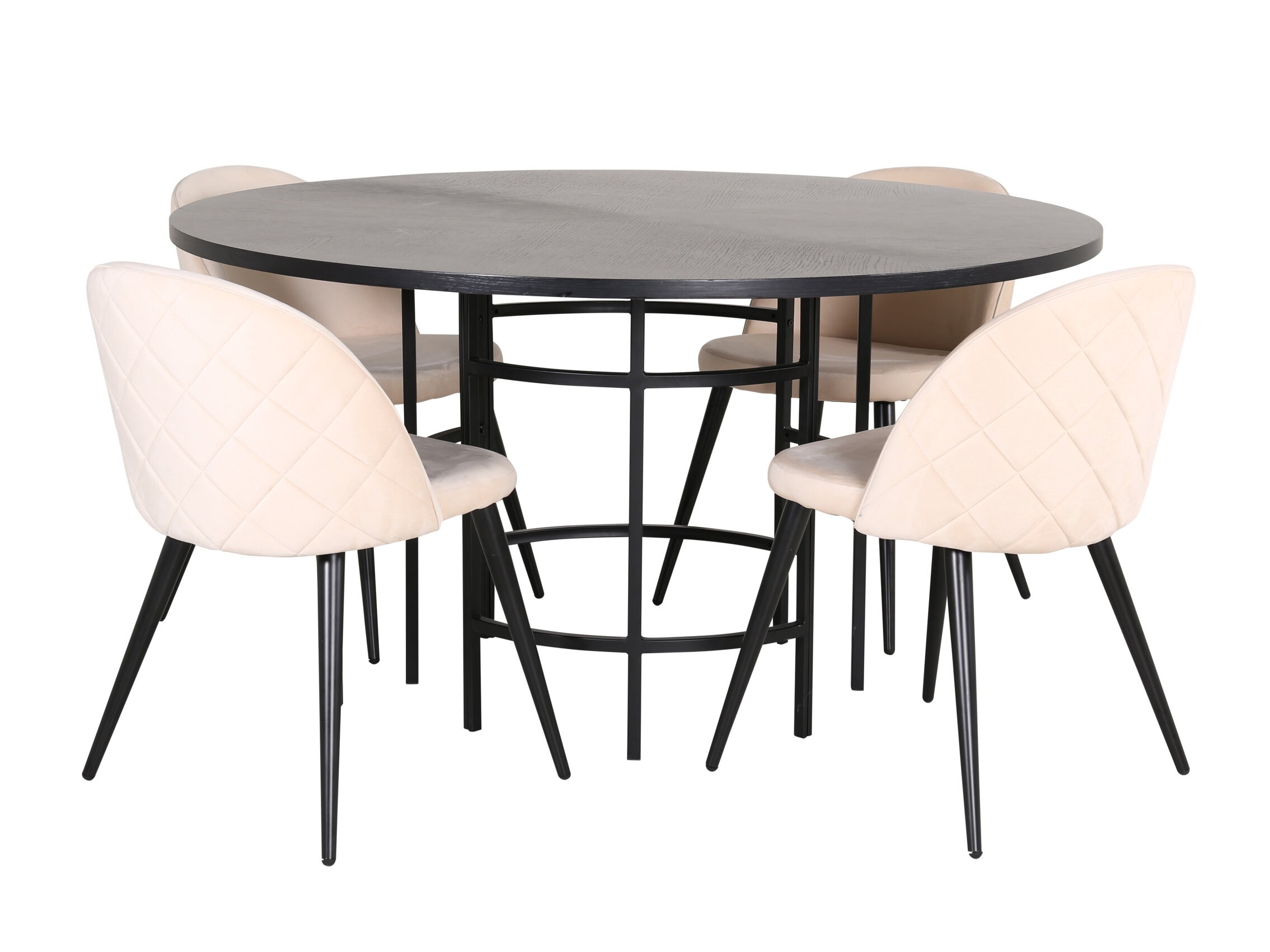 Essgruppe Dallas 2386 (Schwarz + Cremefarben)