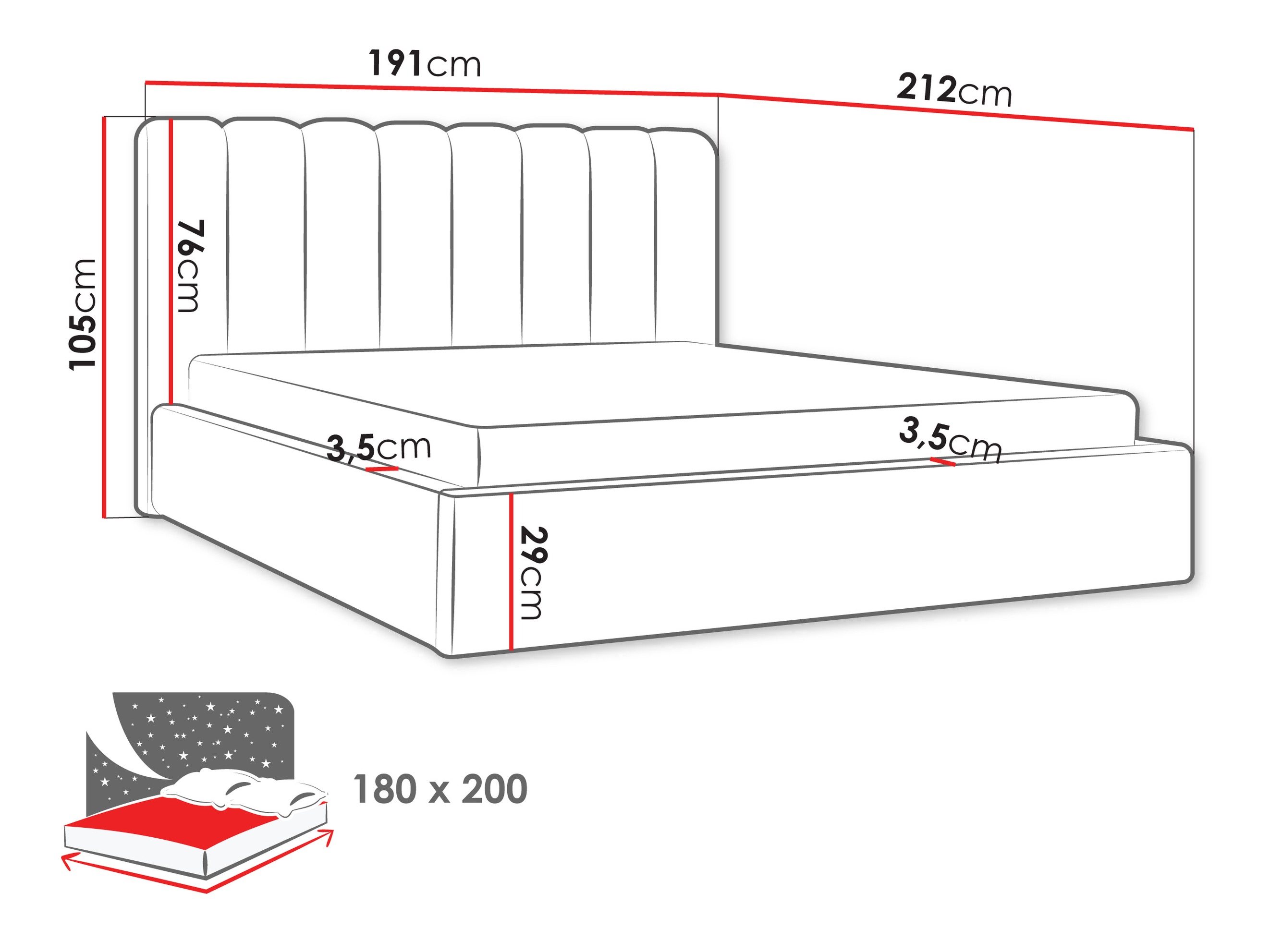 Bett ComfiDream Stylos (Margo 227.07)