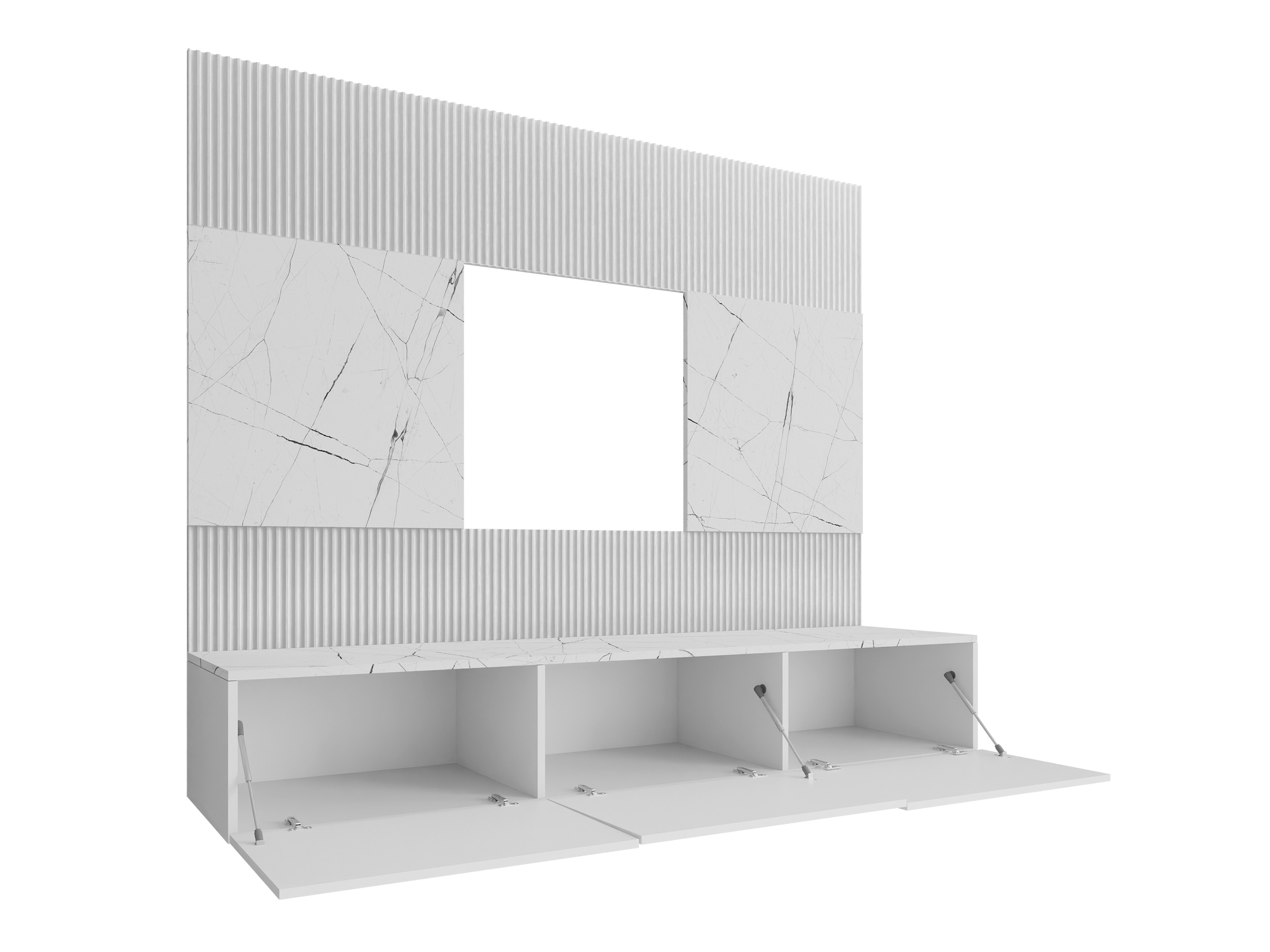 Wohnzimmer-Sets Comfivo Salix I (Walnussholzoptik + Hell Travertine)