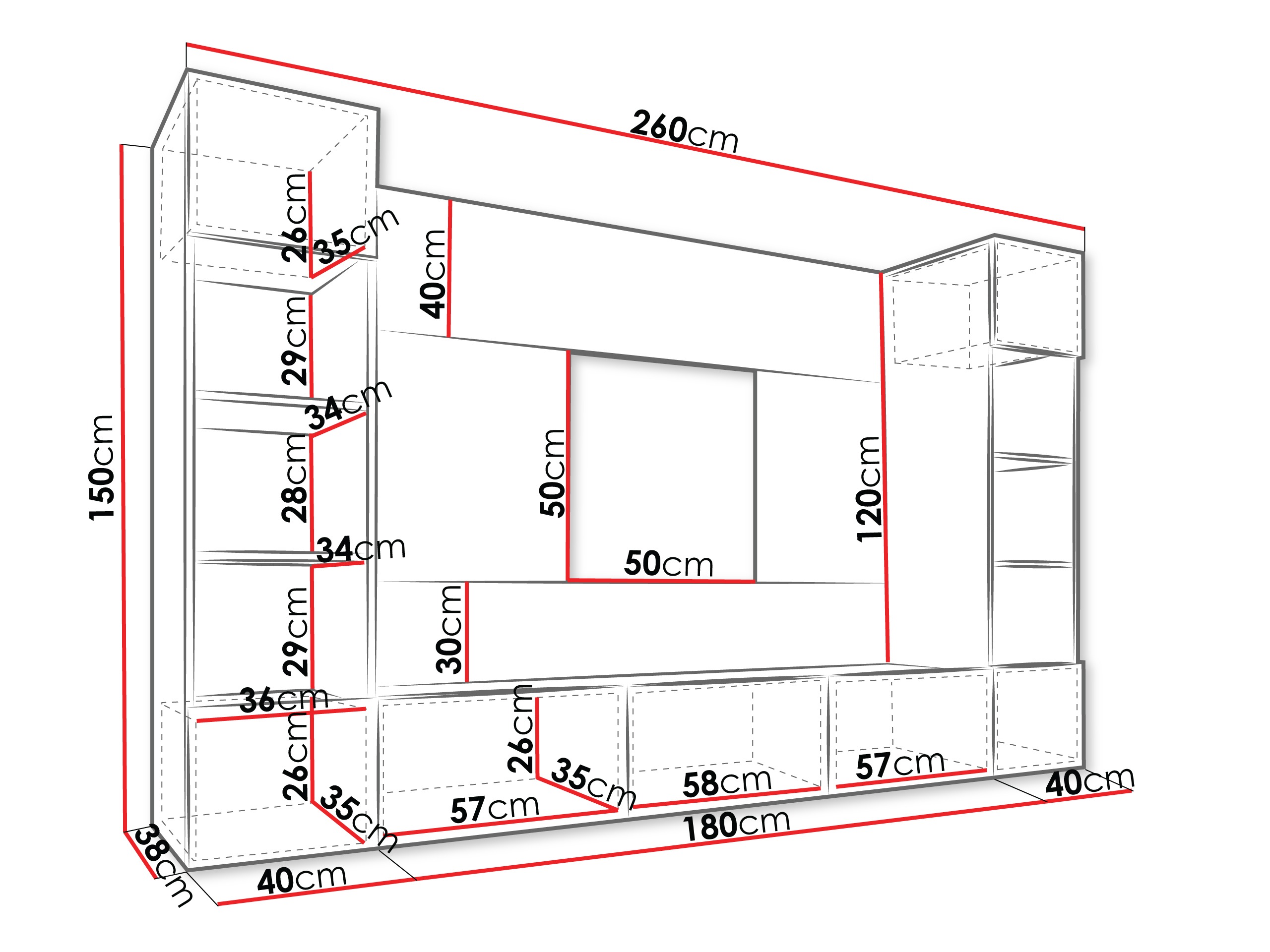 Wohnzimmer-Sets Comfivo Salix I (Walnussholzoptik + Hell Travertine)