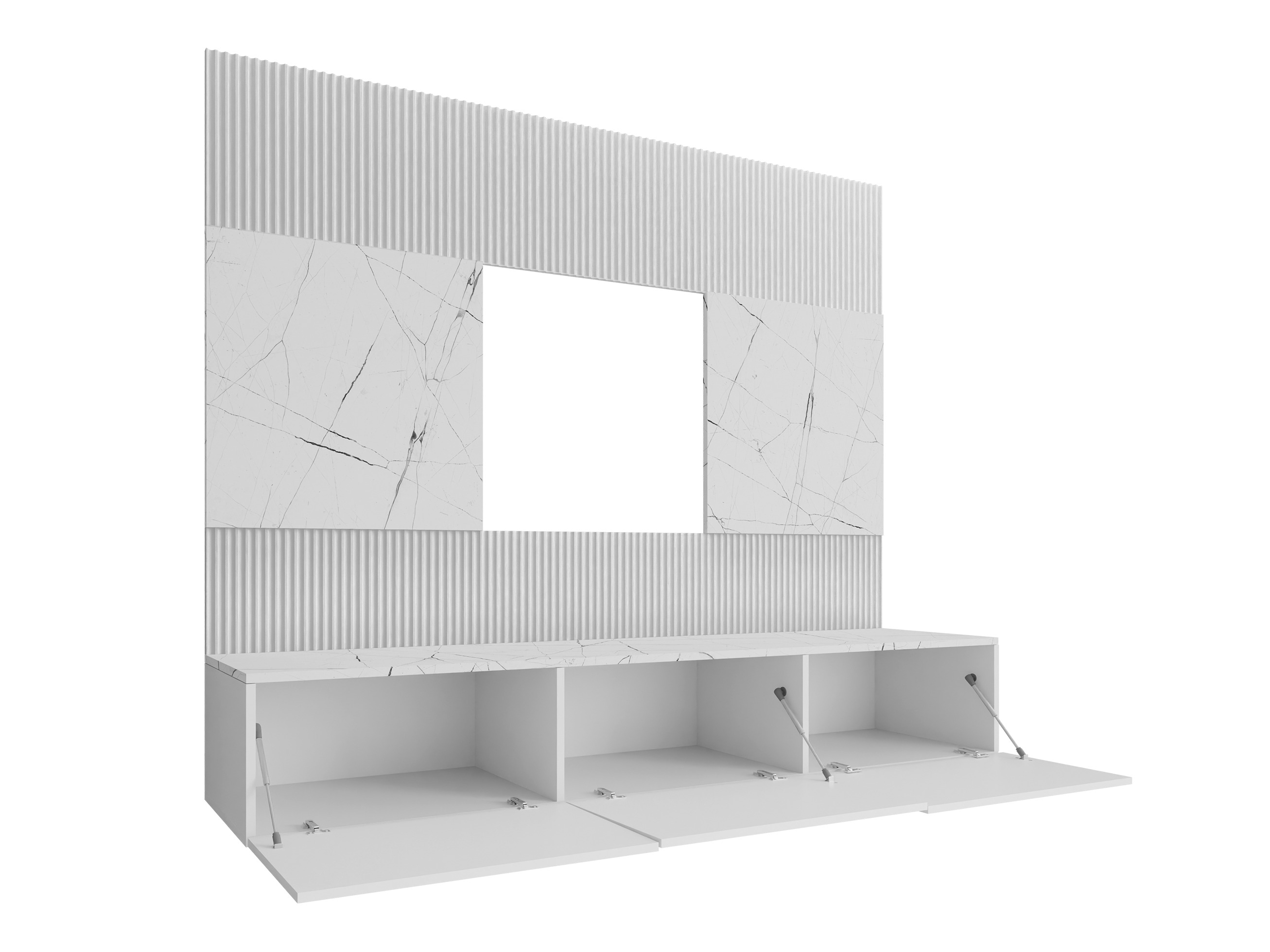 Wohnzimmer-Sets Comfivo Salix II (Walnussholzoptik + Hell Travertine)